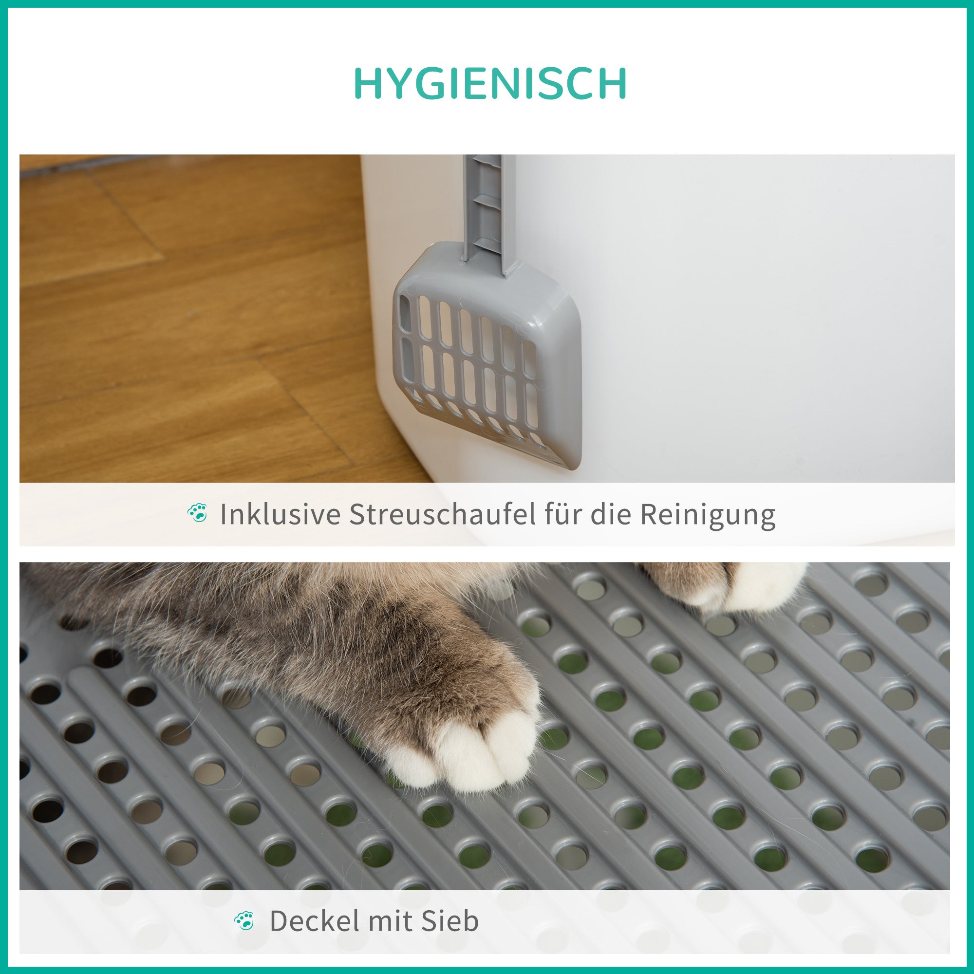 Logidon kattentoilet met deksel wit kunststof tot 5 kg