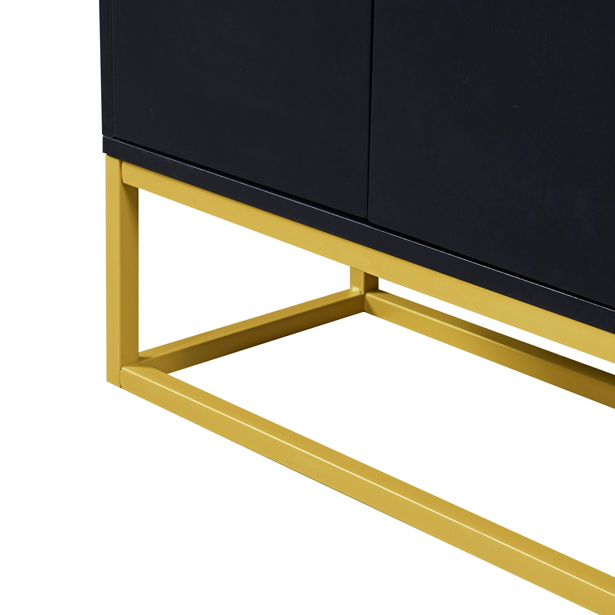 Logidon Modern Dressoir Zwart 4 Deurs Greeploos 120 x 30 x 80 cm