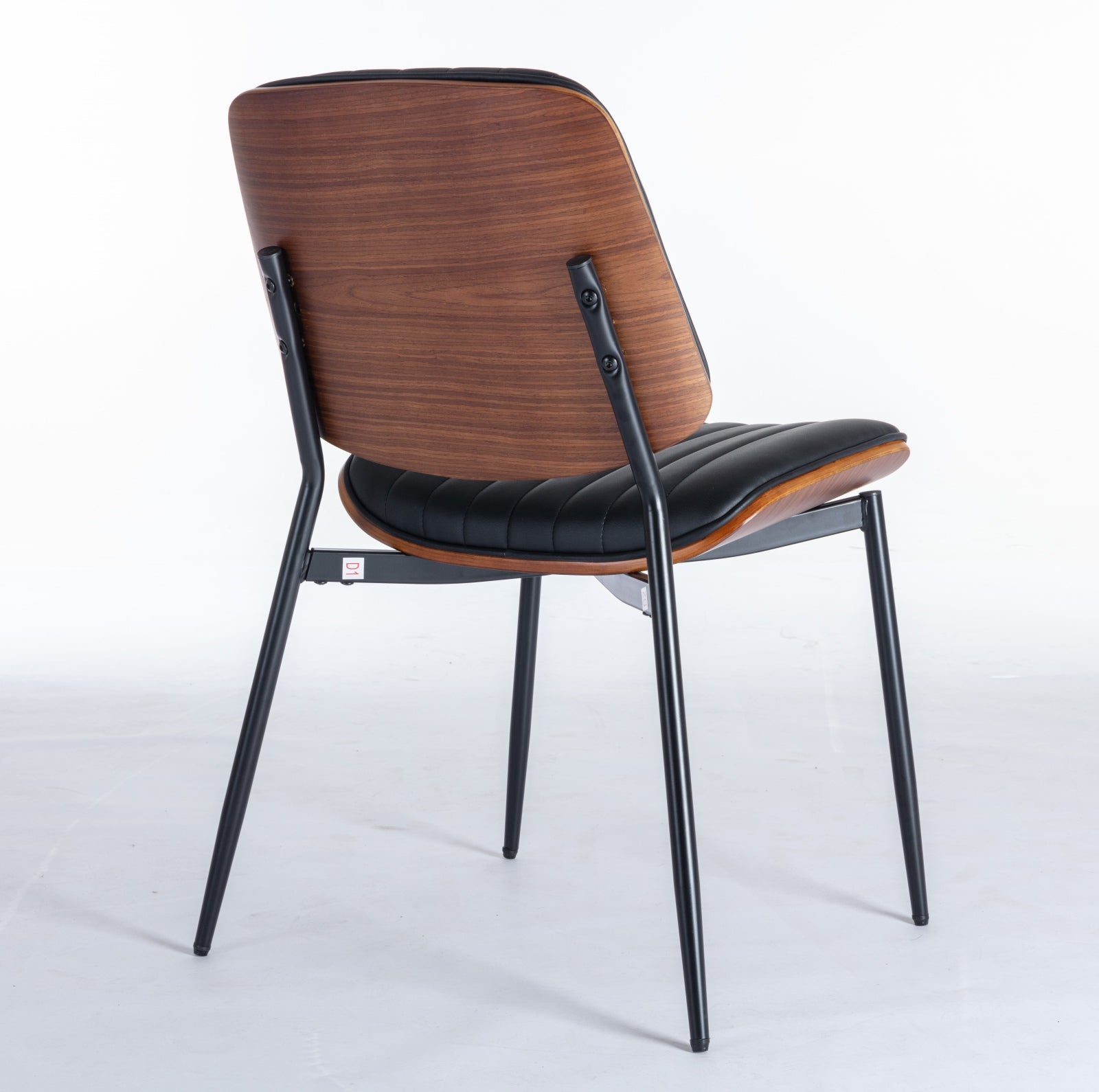 Logidon Eettafel Stoelenset 2 Mid Century Retro Kunstleer Zwart PU