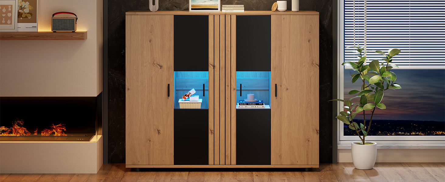 Logidon sideboard 140 x 35 x 113 cm Adjustable dividers 4 doors