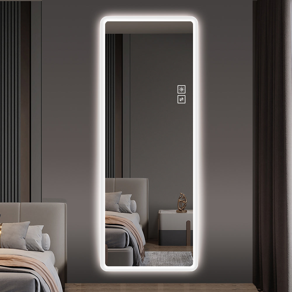 Logidon passpiegel 163x54 cm LED verlicht zilver wandmontage