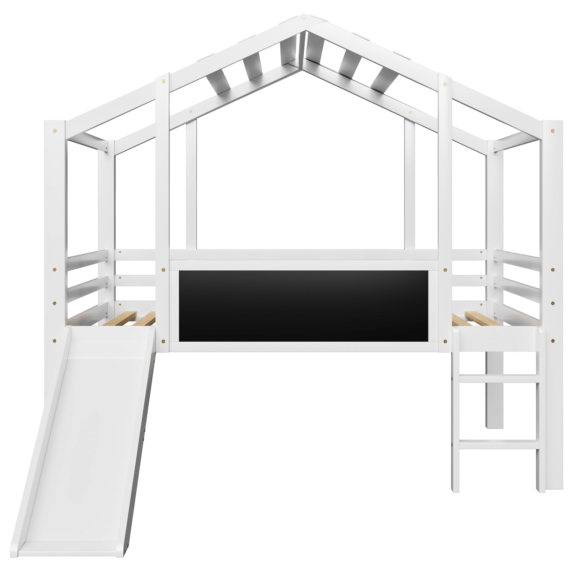 Logidon hoogslaper 90x200 wit met loftdesign en glijbaan