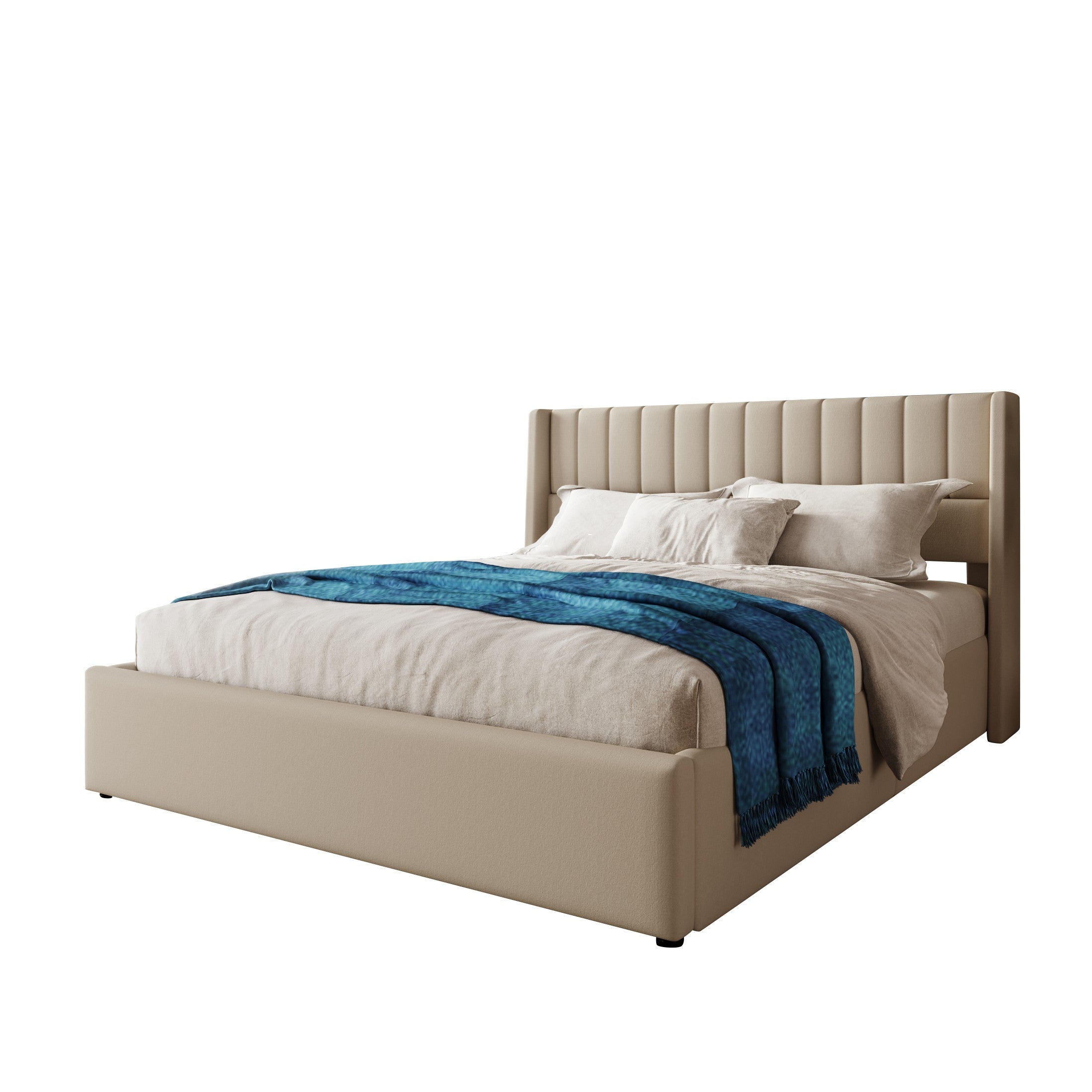 Logidon opbergbed hydraulisch 160x200 beige linnen