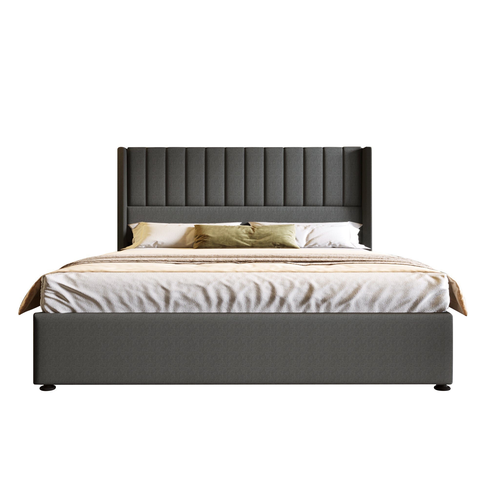 Logidon storage bed upholstered bed gray 180x200 cm hydraulic