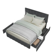 Logidon Gestoffeerd bed 140x200 Grijs met 4 Laden Hoofdbord Verstelbaar