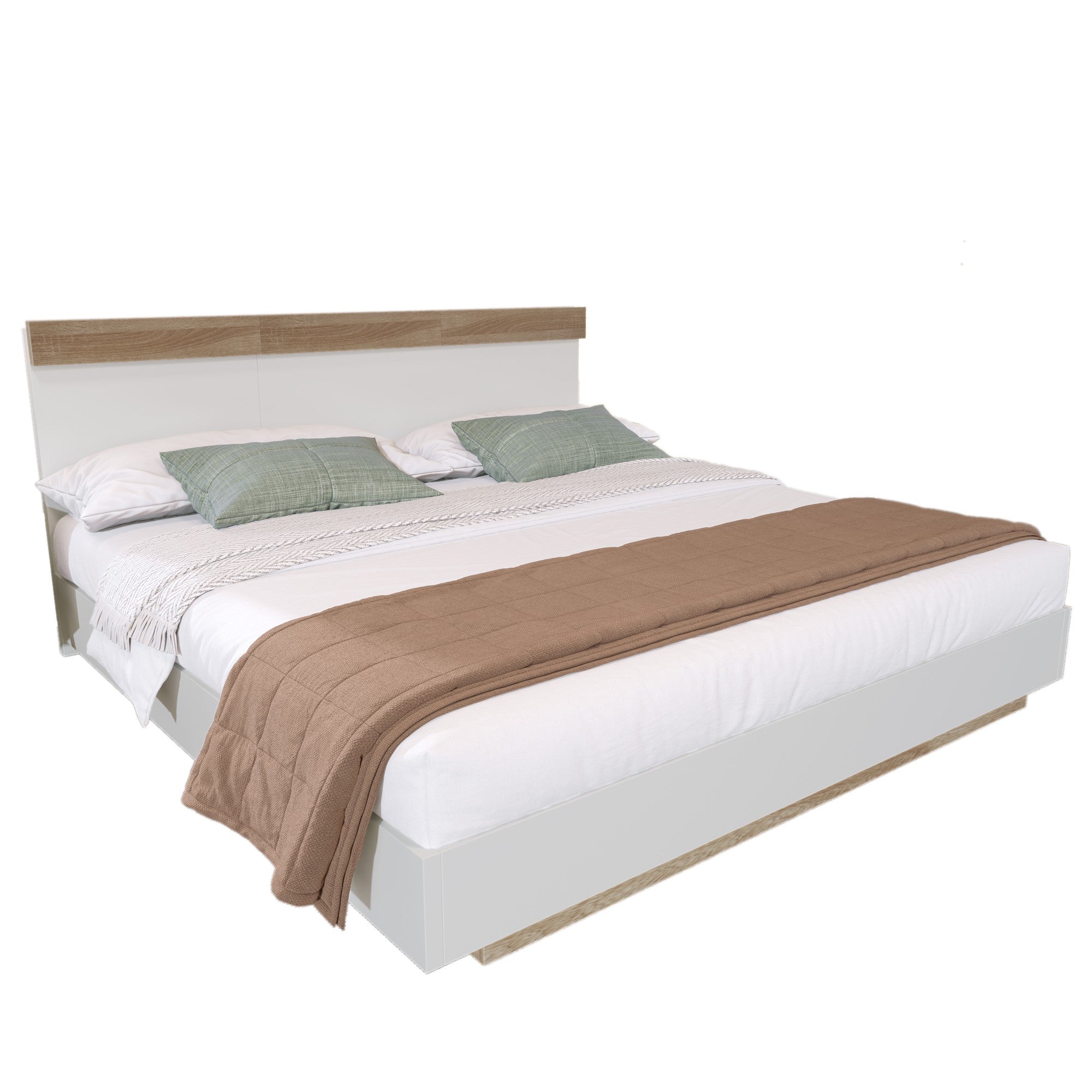 Logidon zwevend bed tweepersoonsbed 180x200 cm eiken Sonoma wit