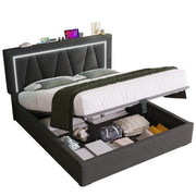 Logidon gestoffeerd bed 160x200 LED-verlichting USB C oplaadfunctie