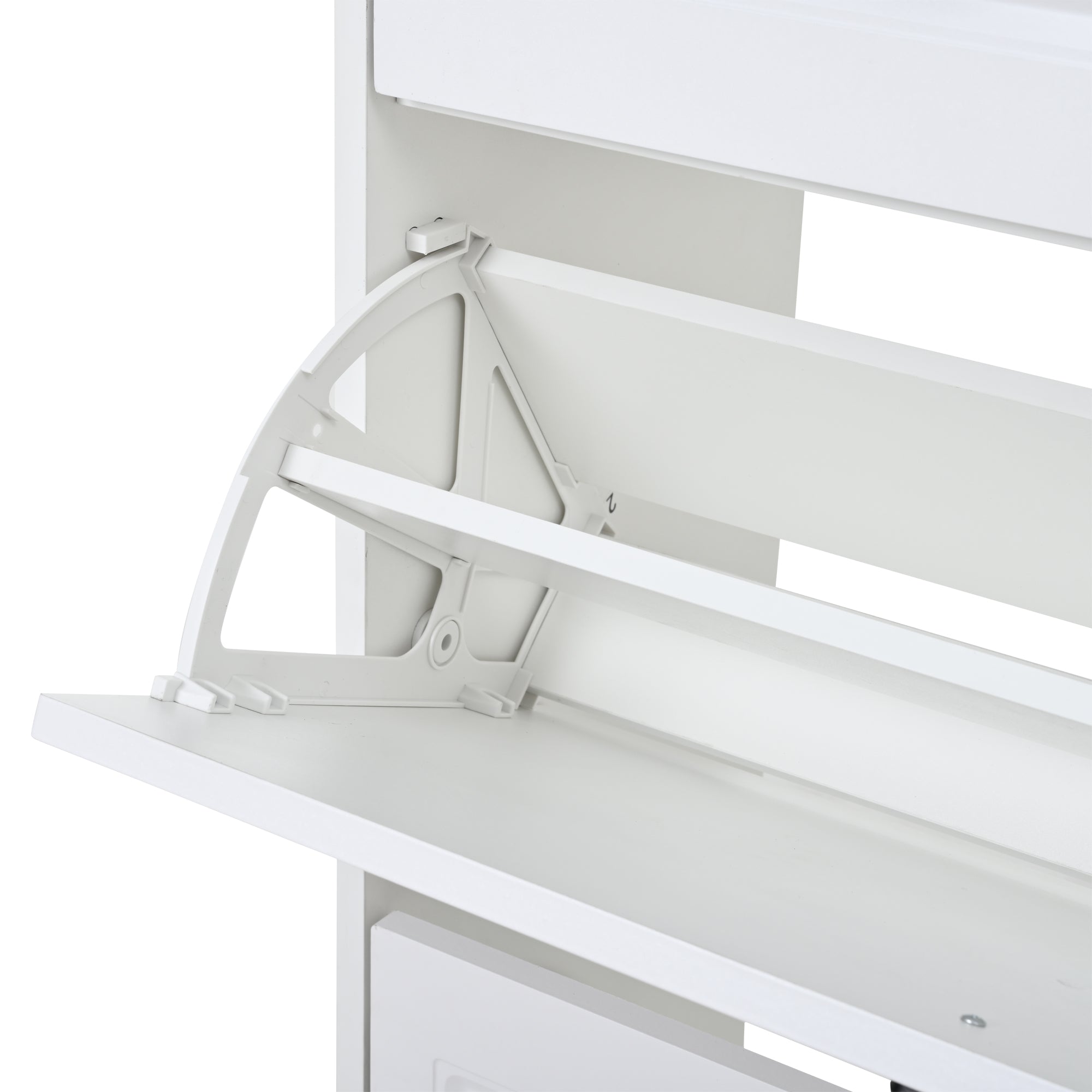 Logidon shoe cabinet white MDF 80 x 34 x 107.5 cm with 4 compartments and 1 drawer