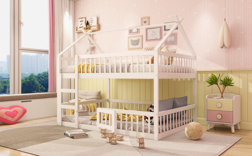 Logidon Kinderstapelbed 140x200 met trap Loft Design Wit