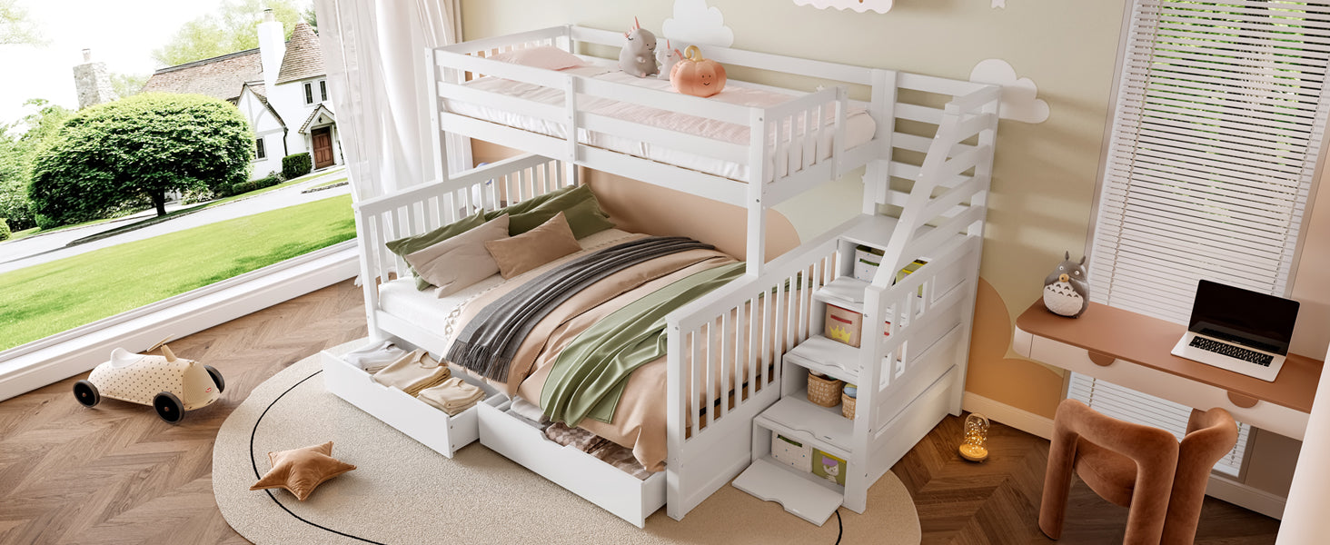 Logidon stapelbed 90x200 ruim 140x200 met opbergruimte wit