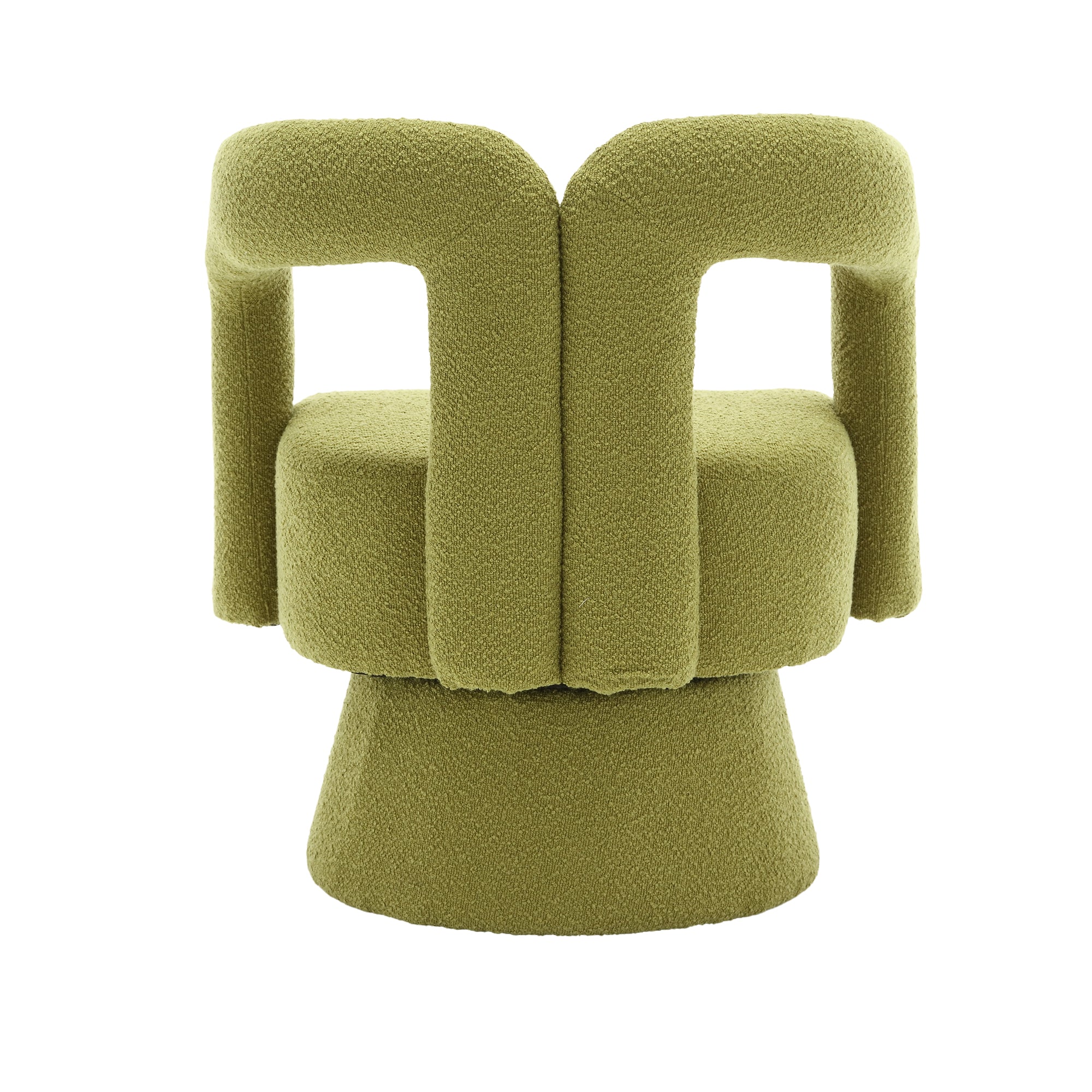 Logidon 360 degree swivel chair Boucle olive green accent chair