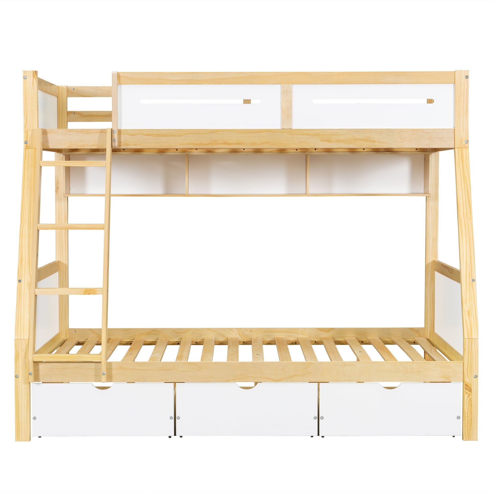 Logidon stapelbed met drie lades wit naturel 90x200 120x200