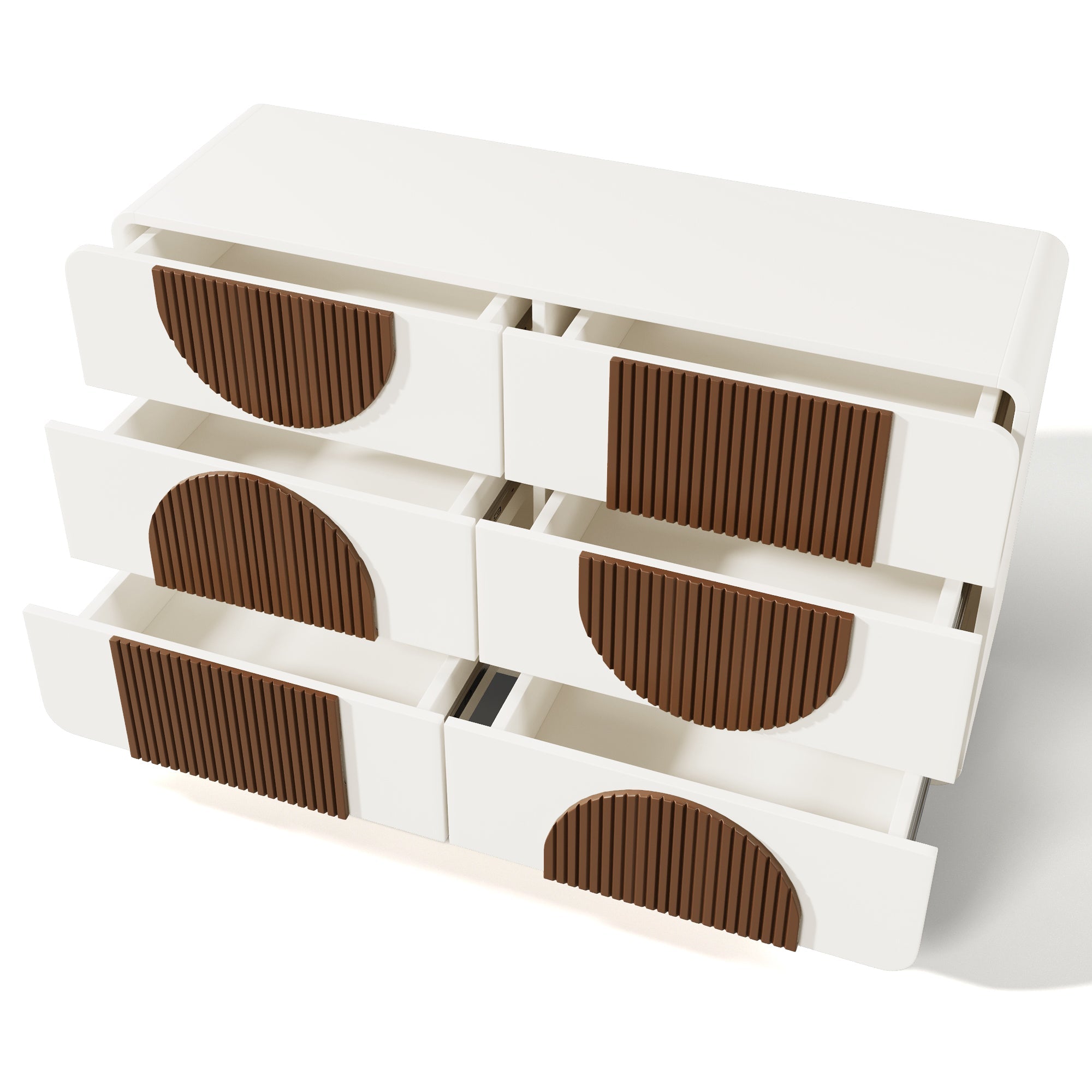 Logidon ladekast 6 lades wit bruin houten latten 121x71x41 cm