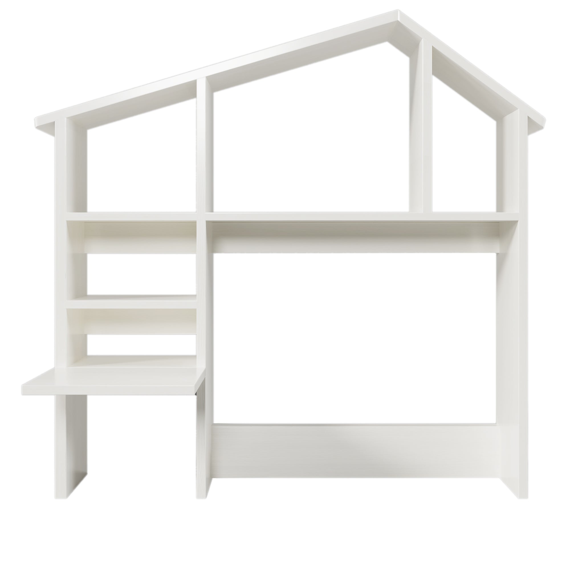 Logidon Houten Plank met Plank Hydraulisch Opklapbaar Nachtkastje Wit