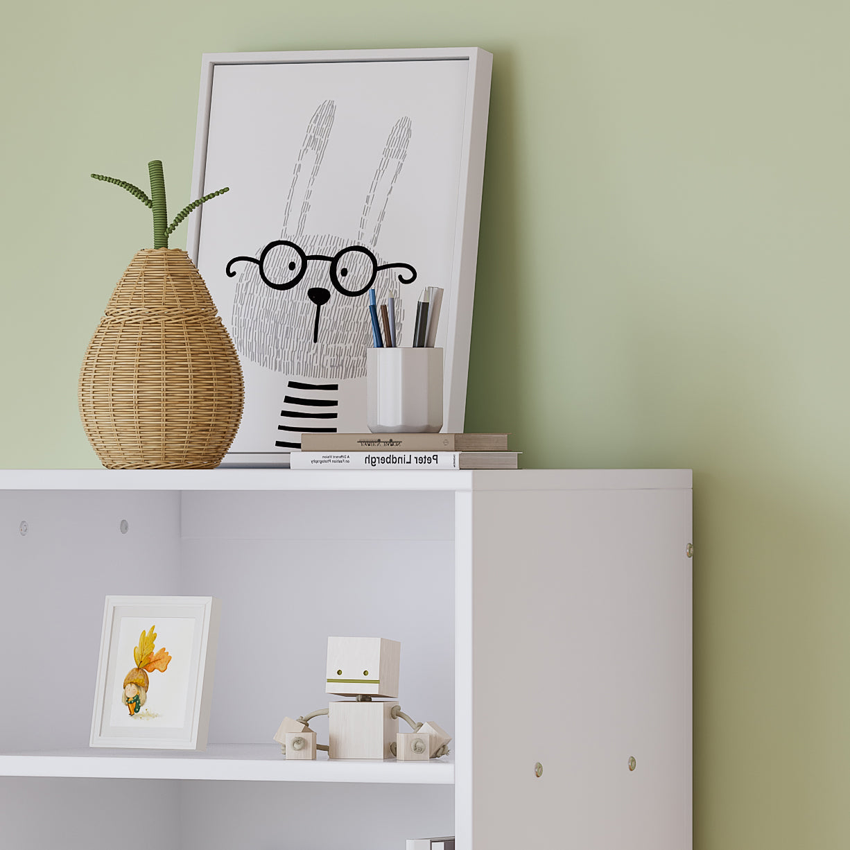 Logidon boekenkast wit 60x50x120 cm met 3 planken en lade