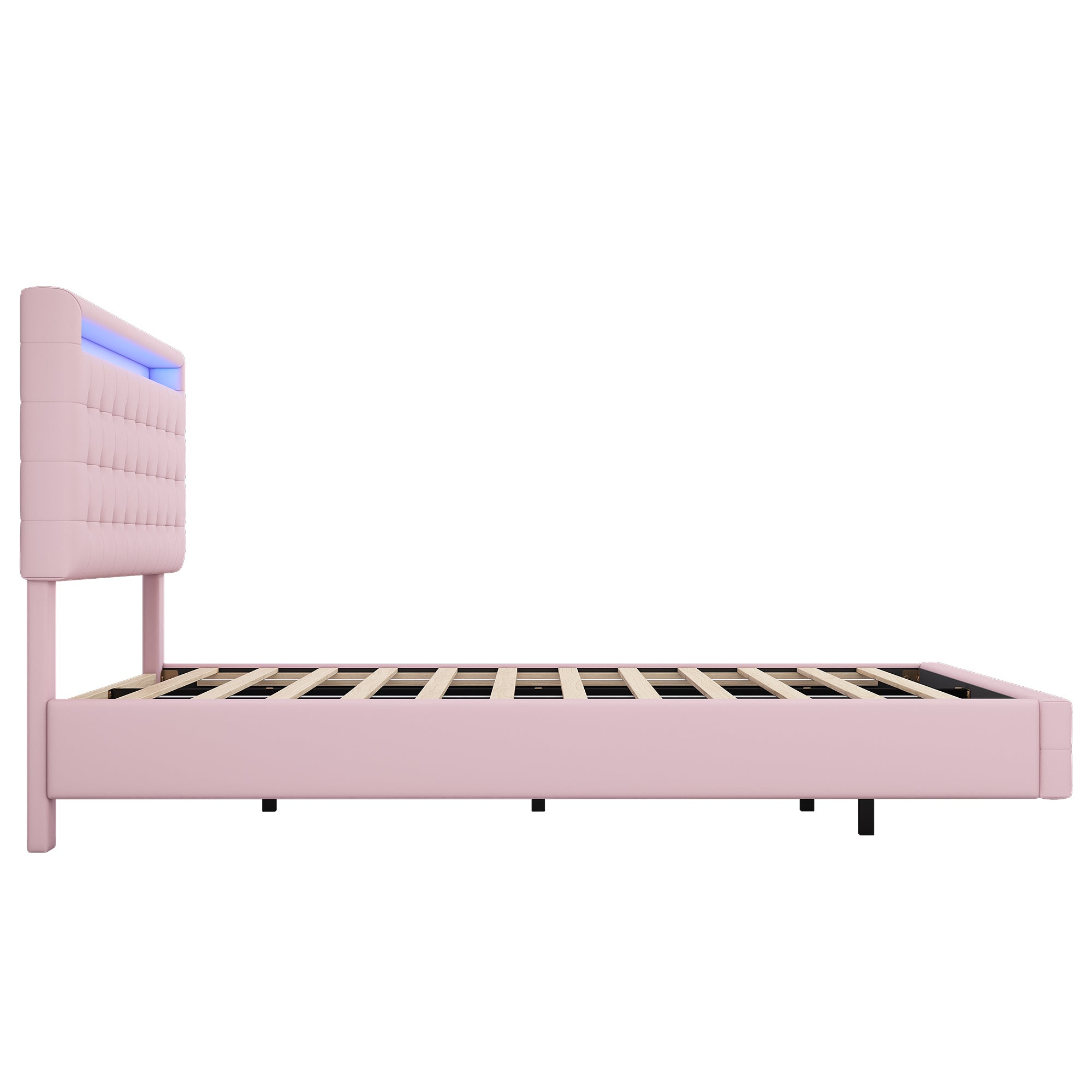 Logidon 140x200 cm flatbed roze LED-licht 24 knoppen afstandsbediening