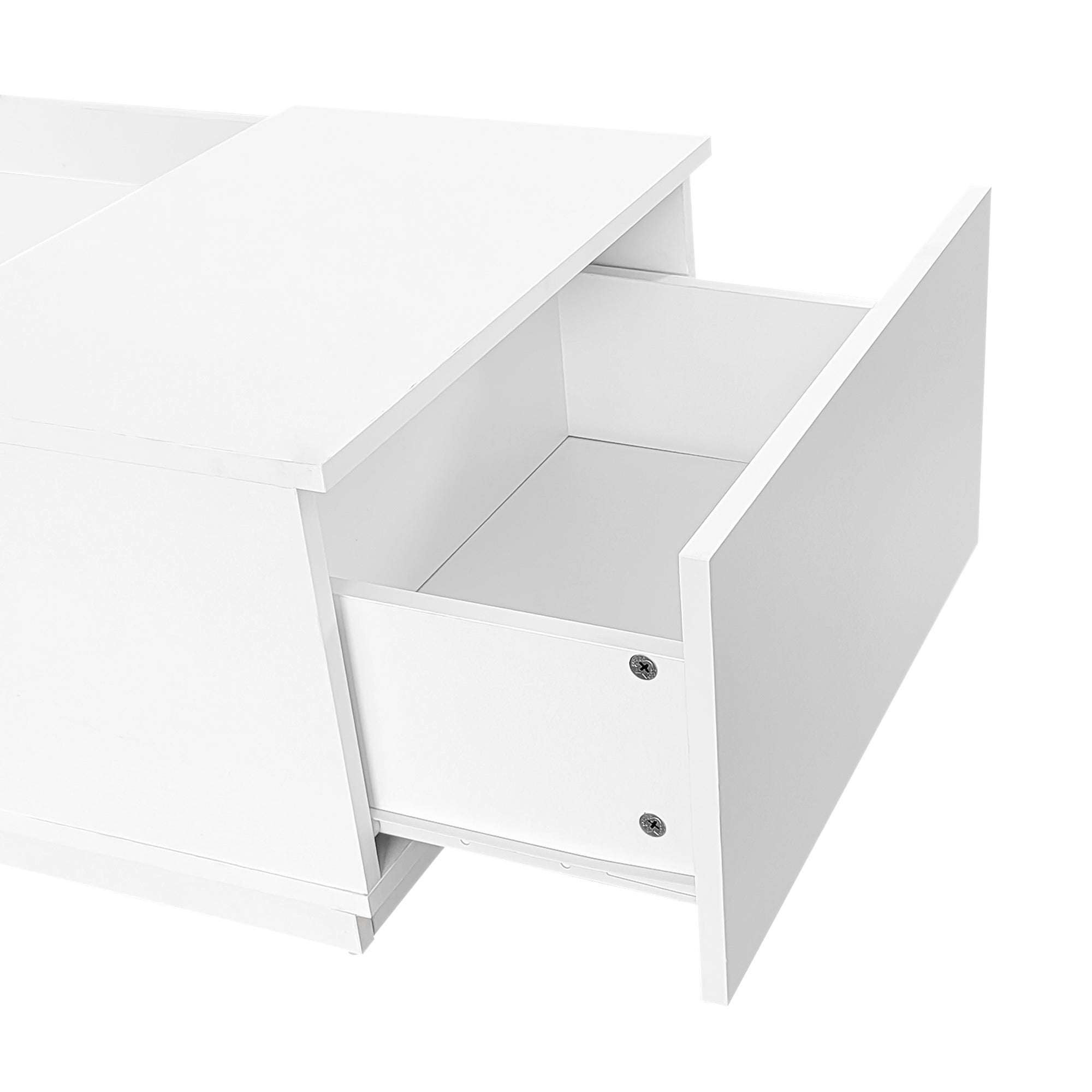 Logidon Witte Salontafel 100x50x35,5 cm Met Glazen Paneel LED