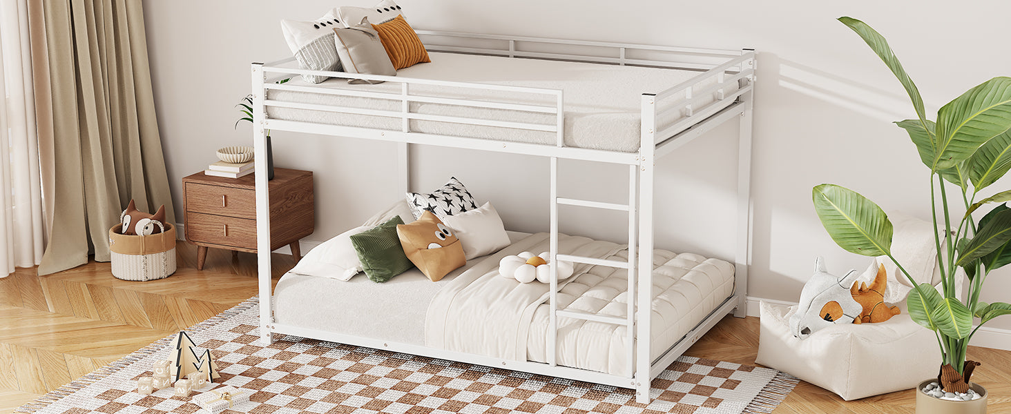 Logidon Bunk Bed 140x200 Metal White Safety Railing