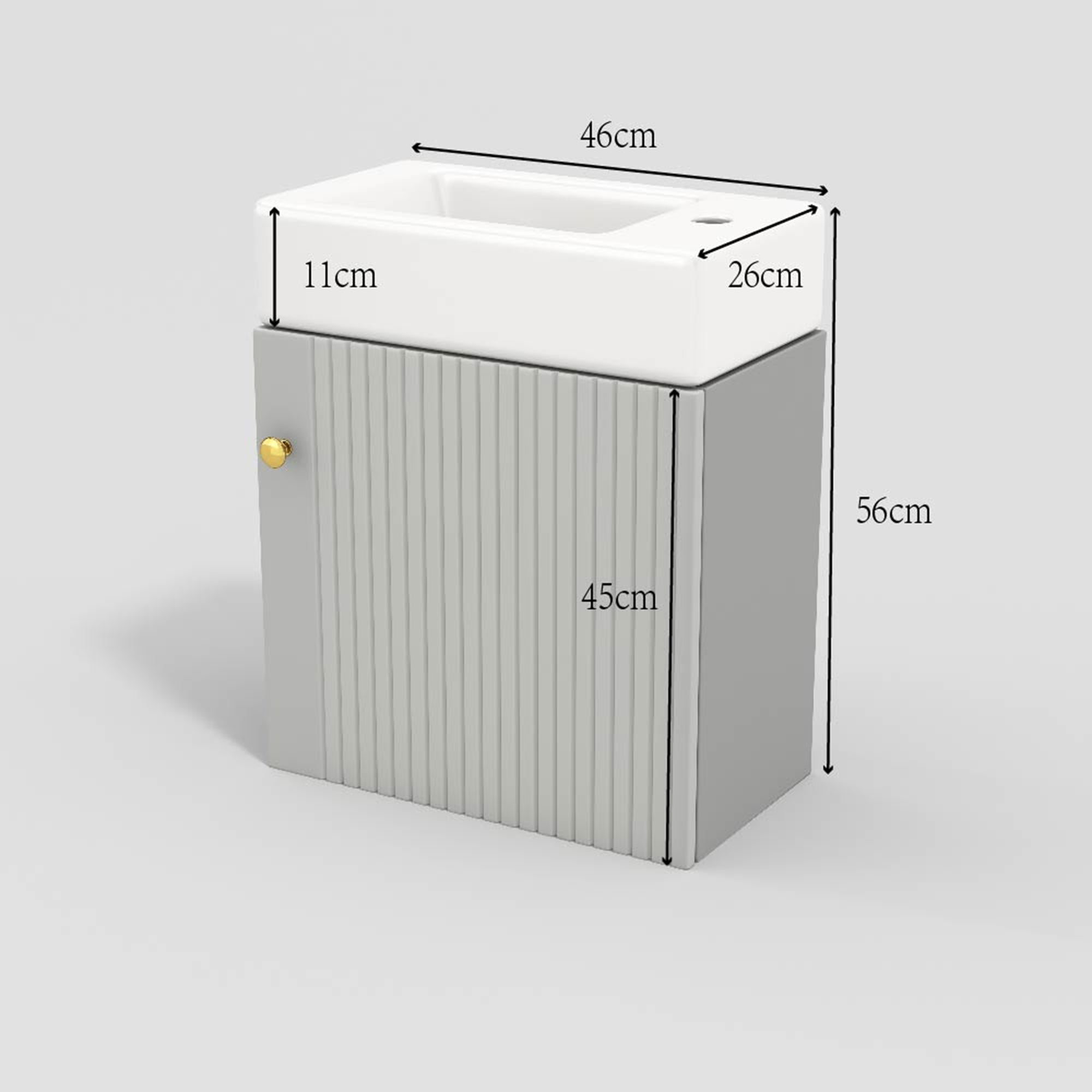 Logidon badkamermeubel wastafel 46 cm hangend onderkast grijs-wit