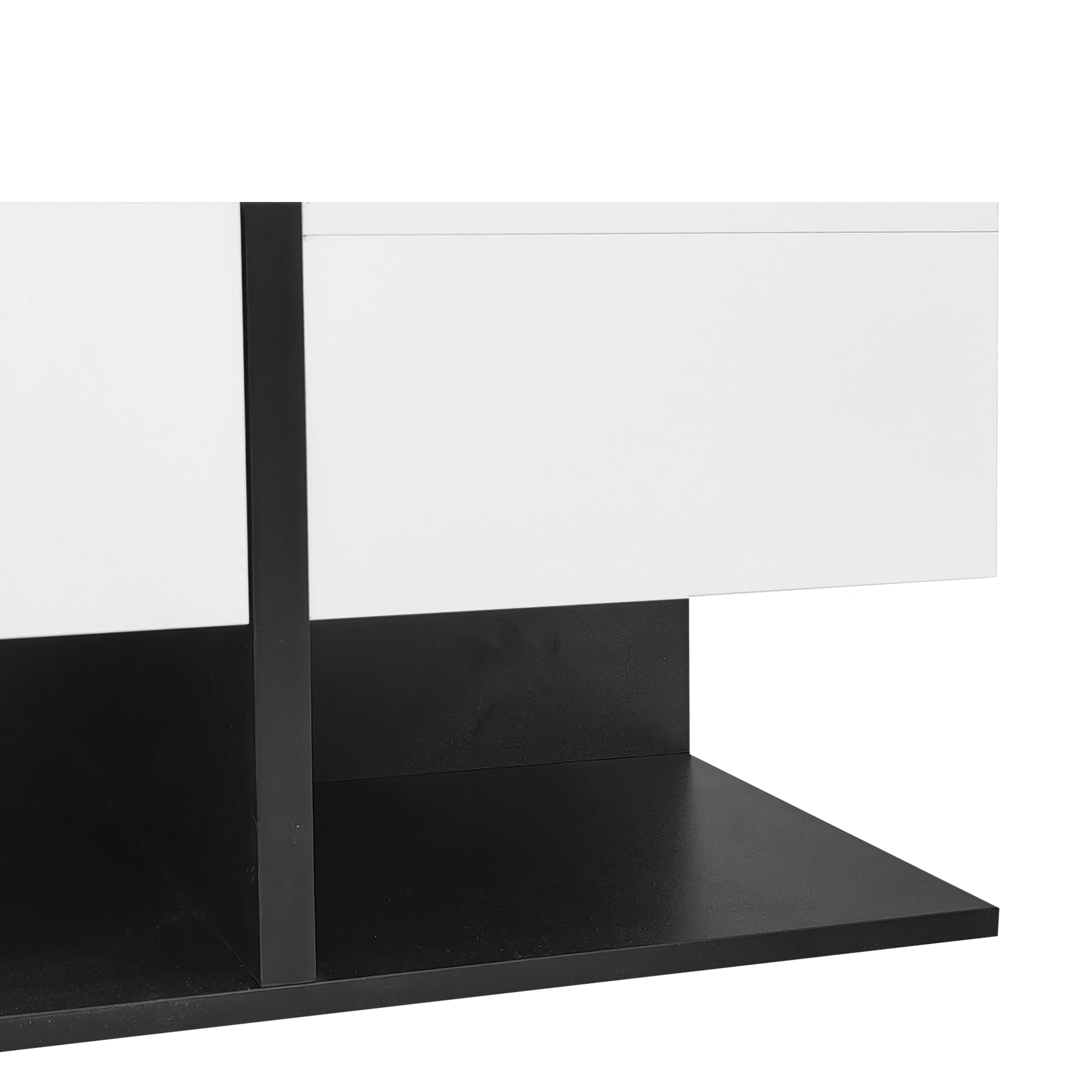 Logidon Moderne Salontafel Zwart Wit 70x70x35,5 cm Met 2 Laden