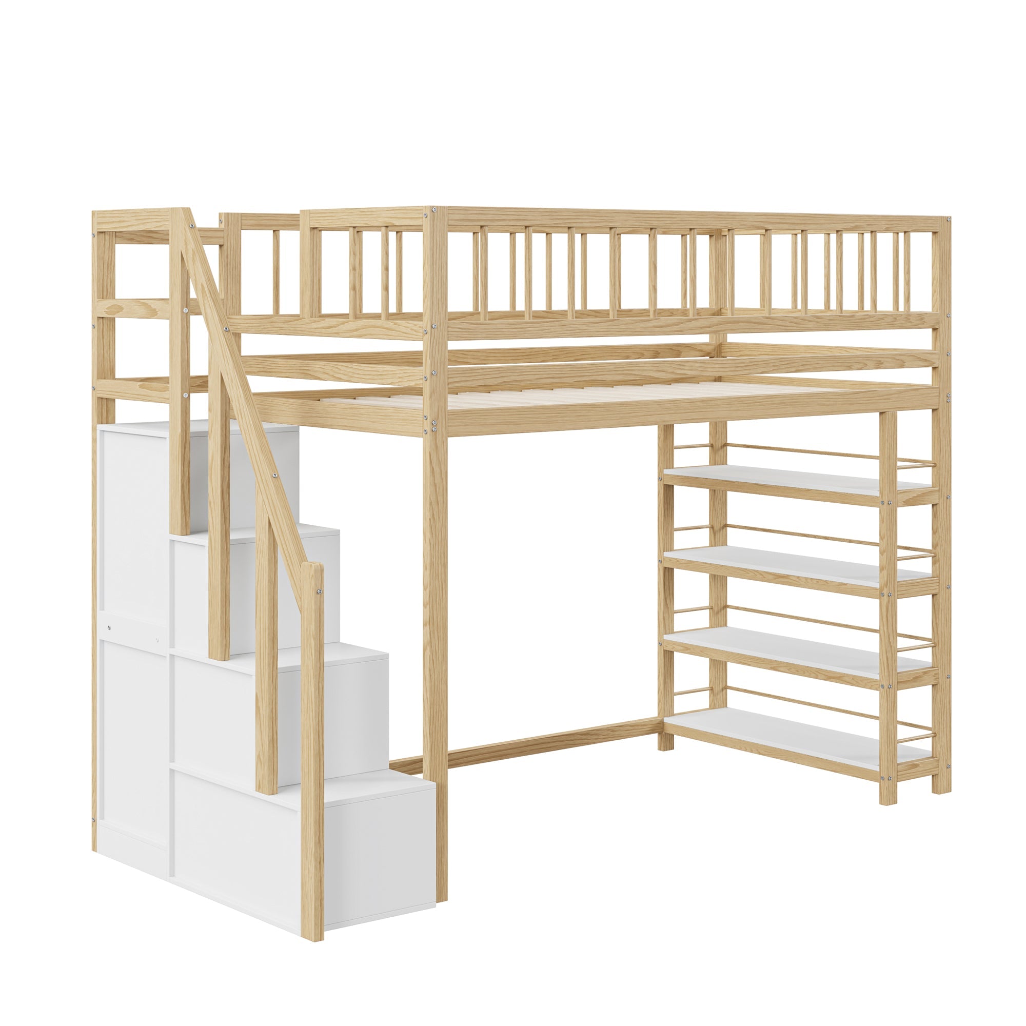 Logidon loft bed 90x200 cm with wardrobe and storage space combination bed