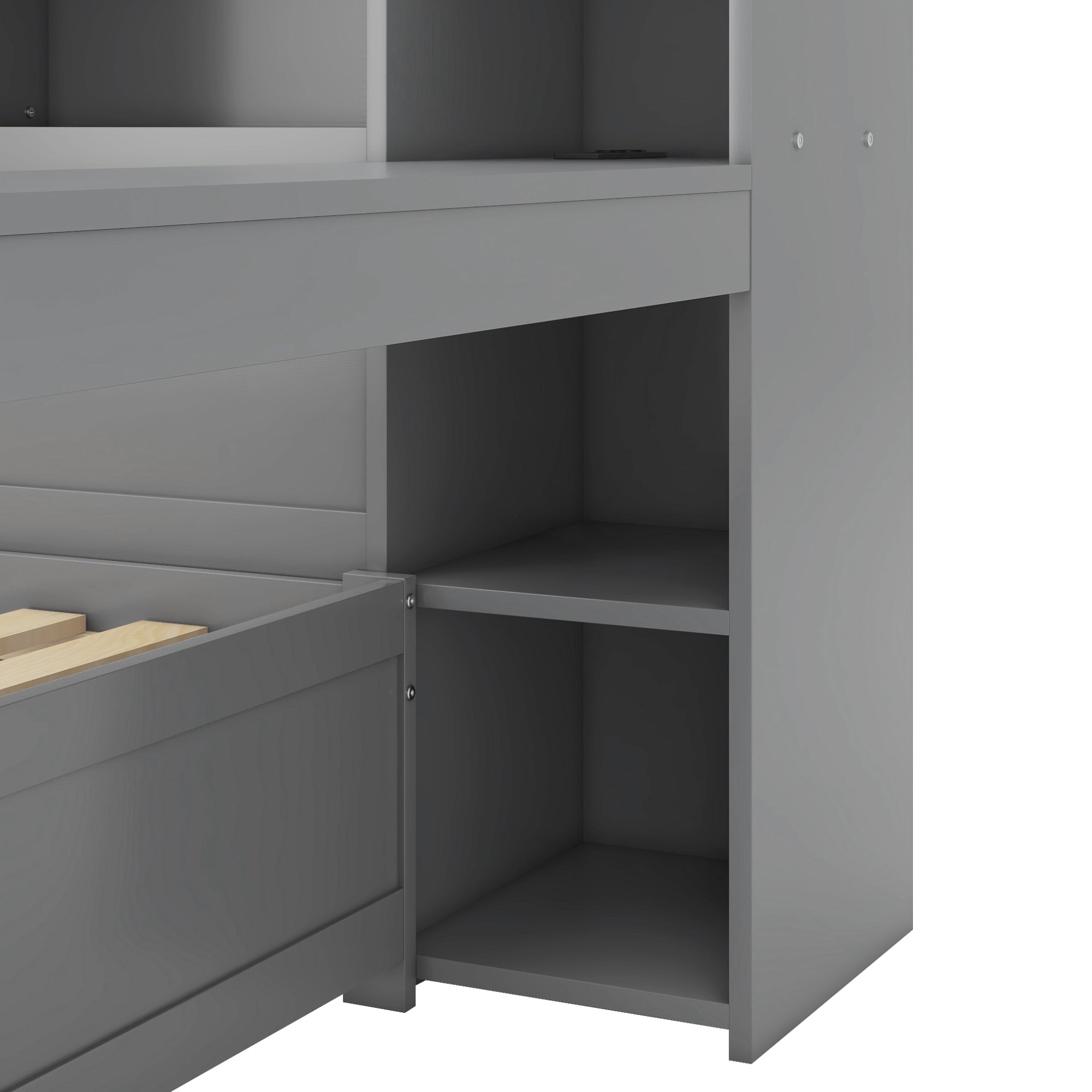 Logidon sofa bed 90x200 gray USB port 2 drawers