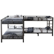 Logidon Stapelbed Metaal Zwart 90x200/140x200 Drietrapsladder