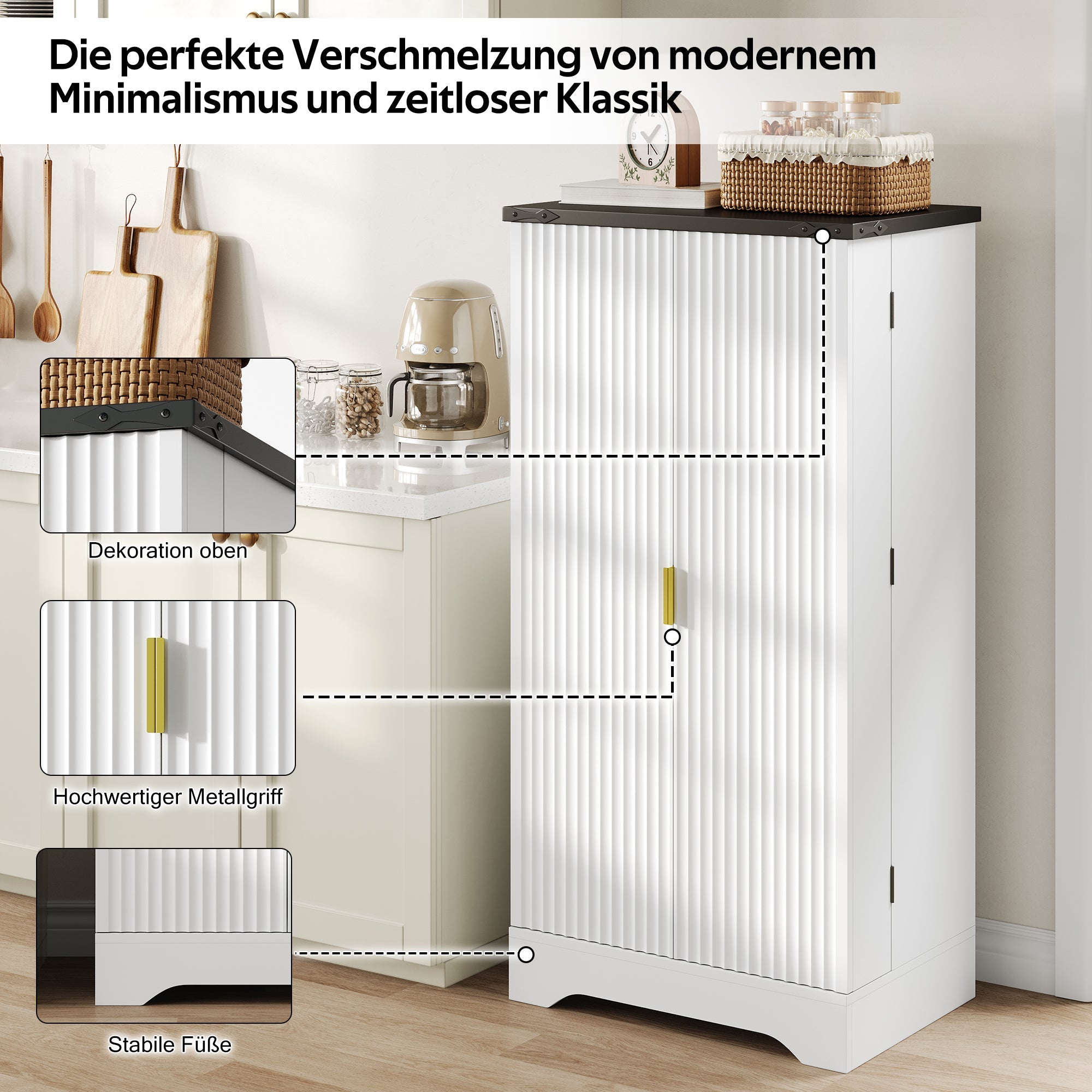 Logidon keukenkast wit met LED sensorlicht 120x60,5x40 cm
