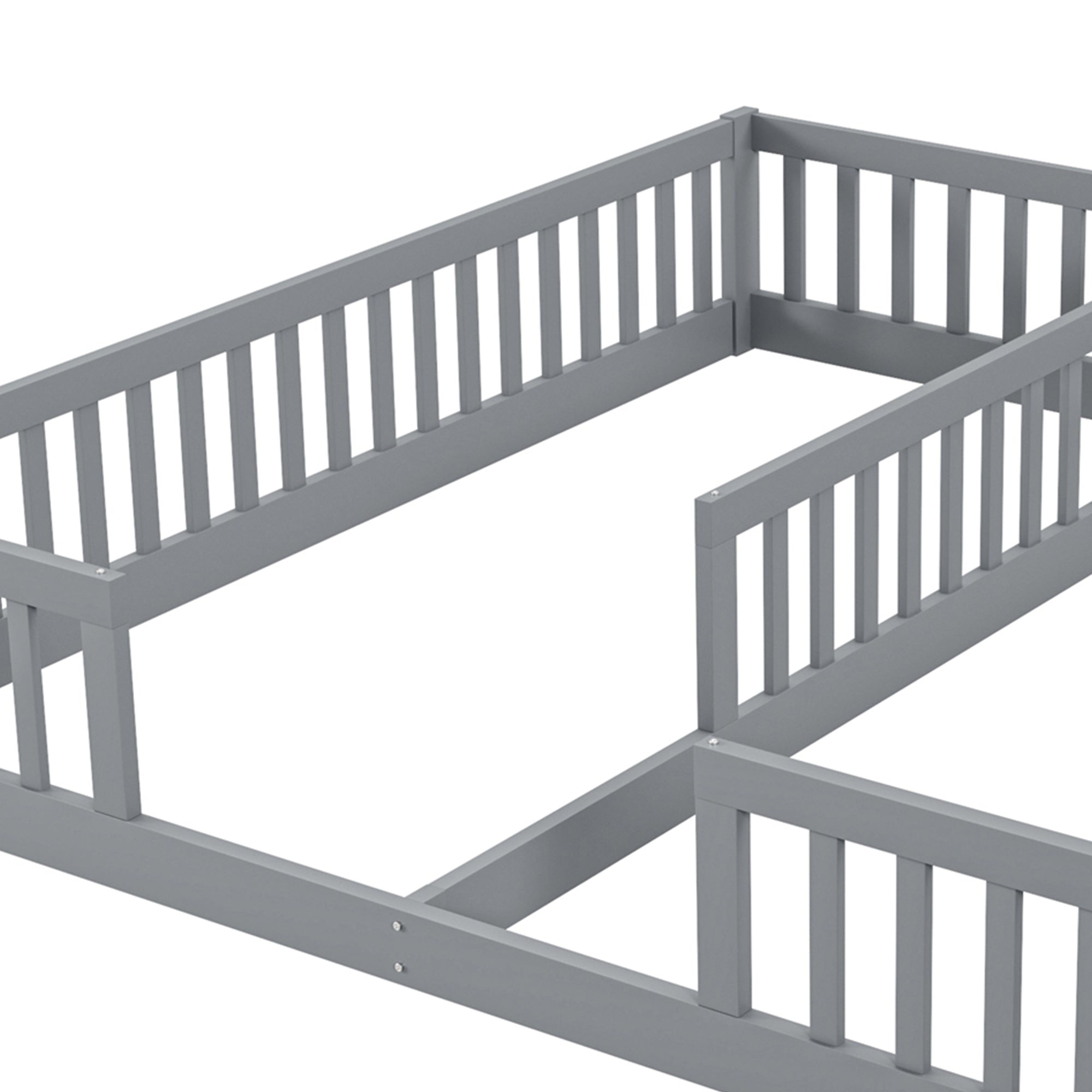 Logidon Upholstered Bed 90x200 cm Gray Children's Bed With Safety Gate