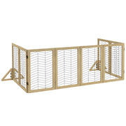 Logidon hondenbarrière hout opvouwbaar 8 delen 375x44x70 cm naturel hout