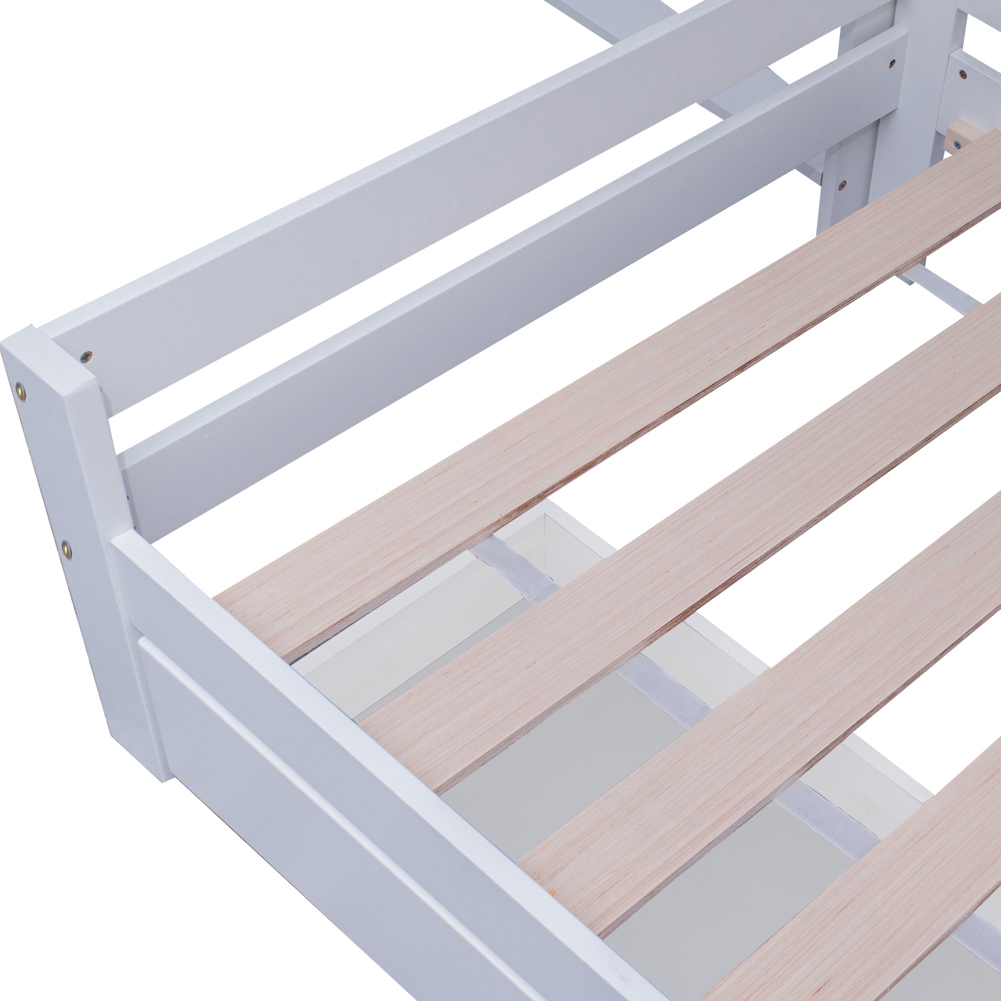 Logidon hoogslaper met bureau - wit kinderbed met lade