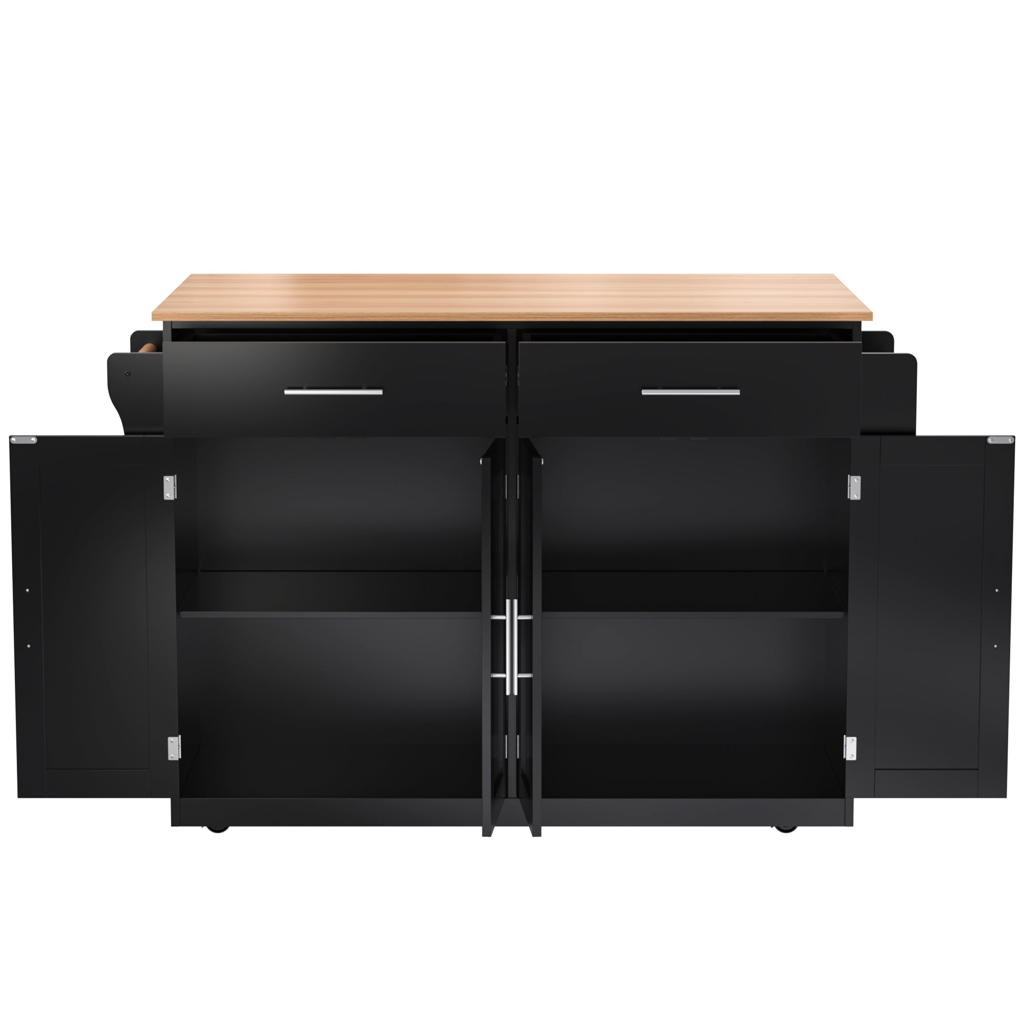 Logidon serving trolley with folding table top black 120x46x91 cm