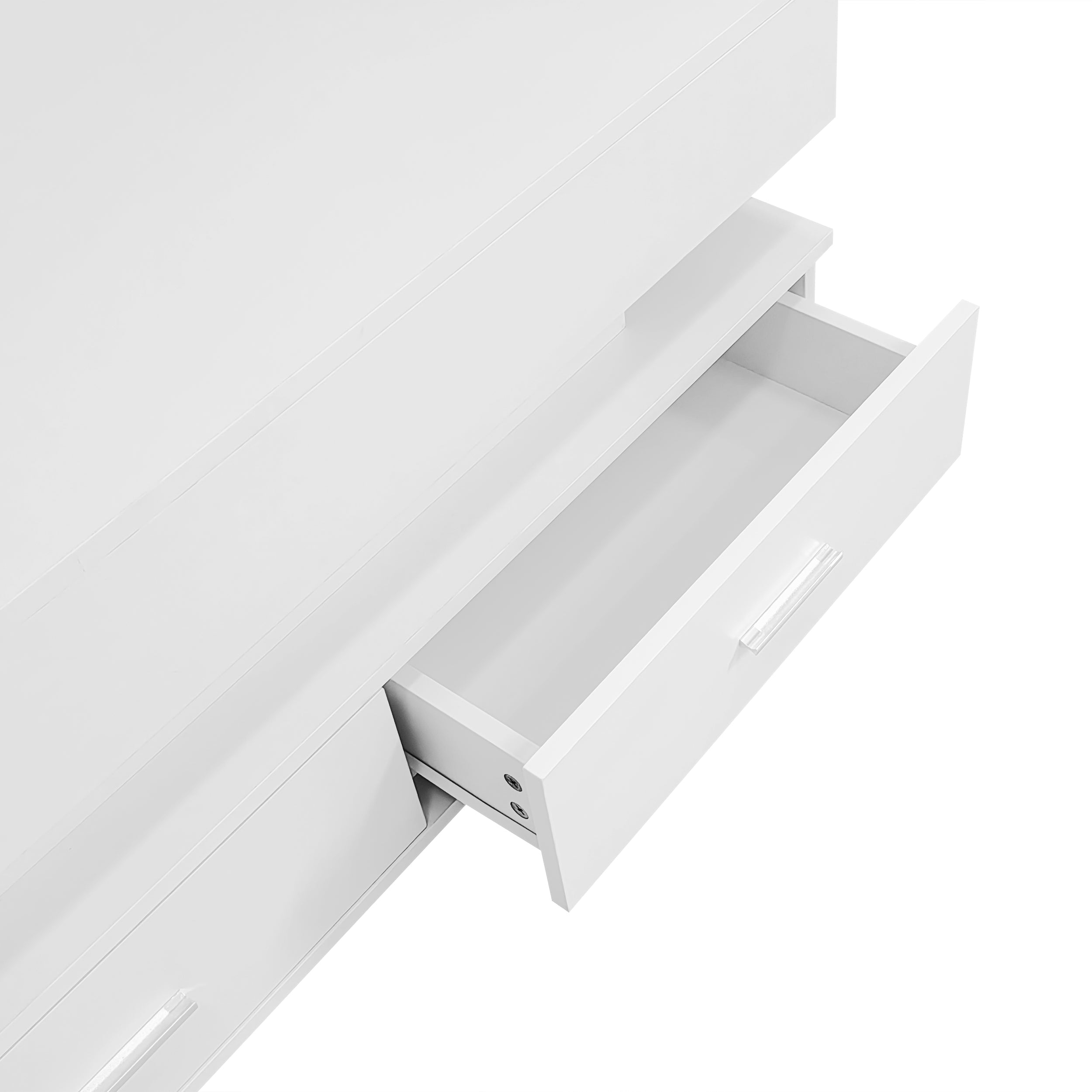 Logidon Hydraulisch in hoogte verstelbare salontafel 100x50x44 cm Wit LED