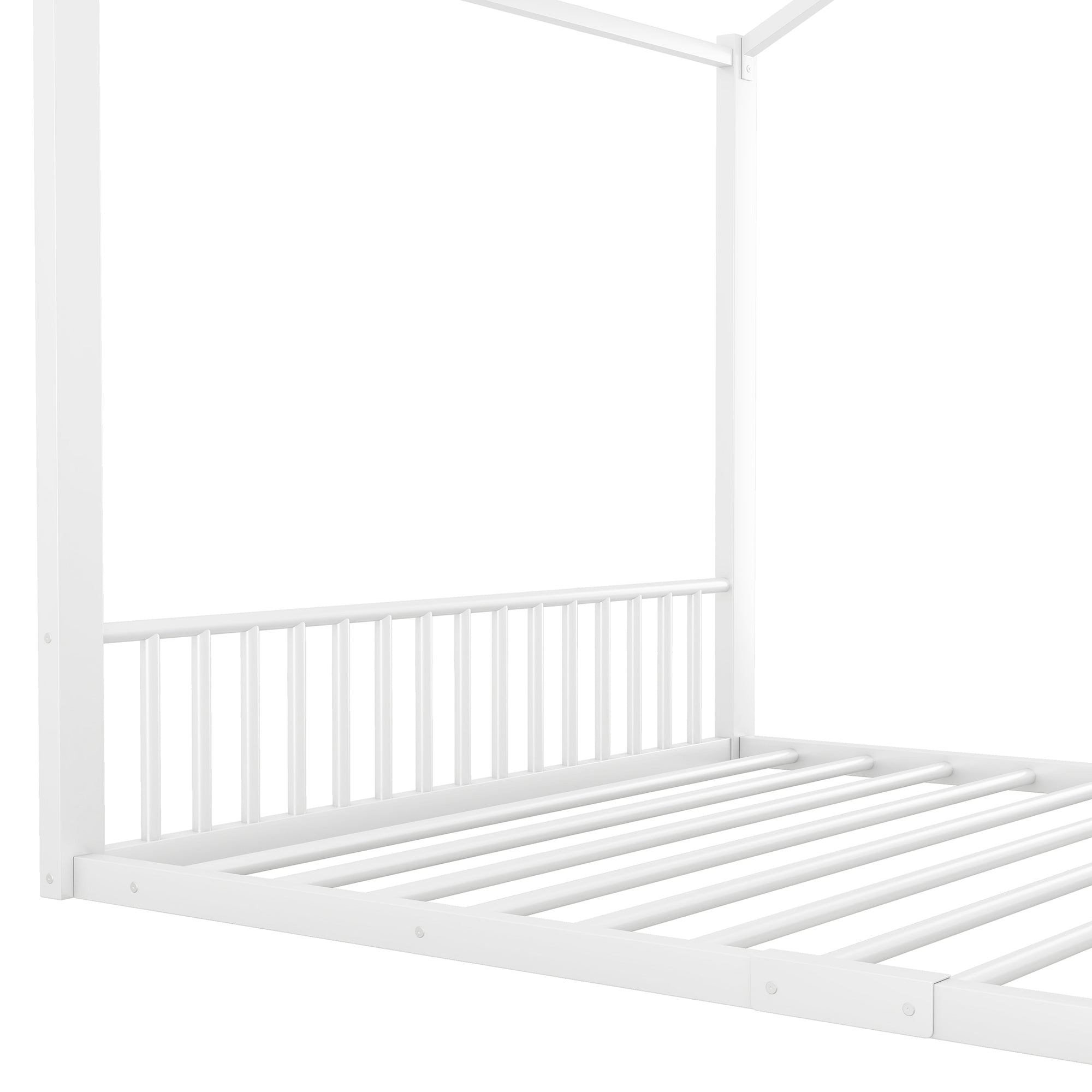 Logidon gestoffeerd bed 140x200 cm zonder matras Wit ijzeren framebed