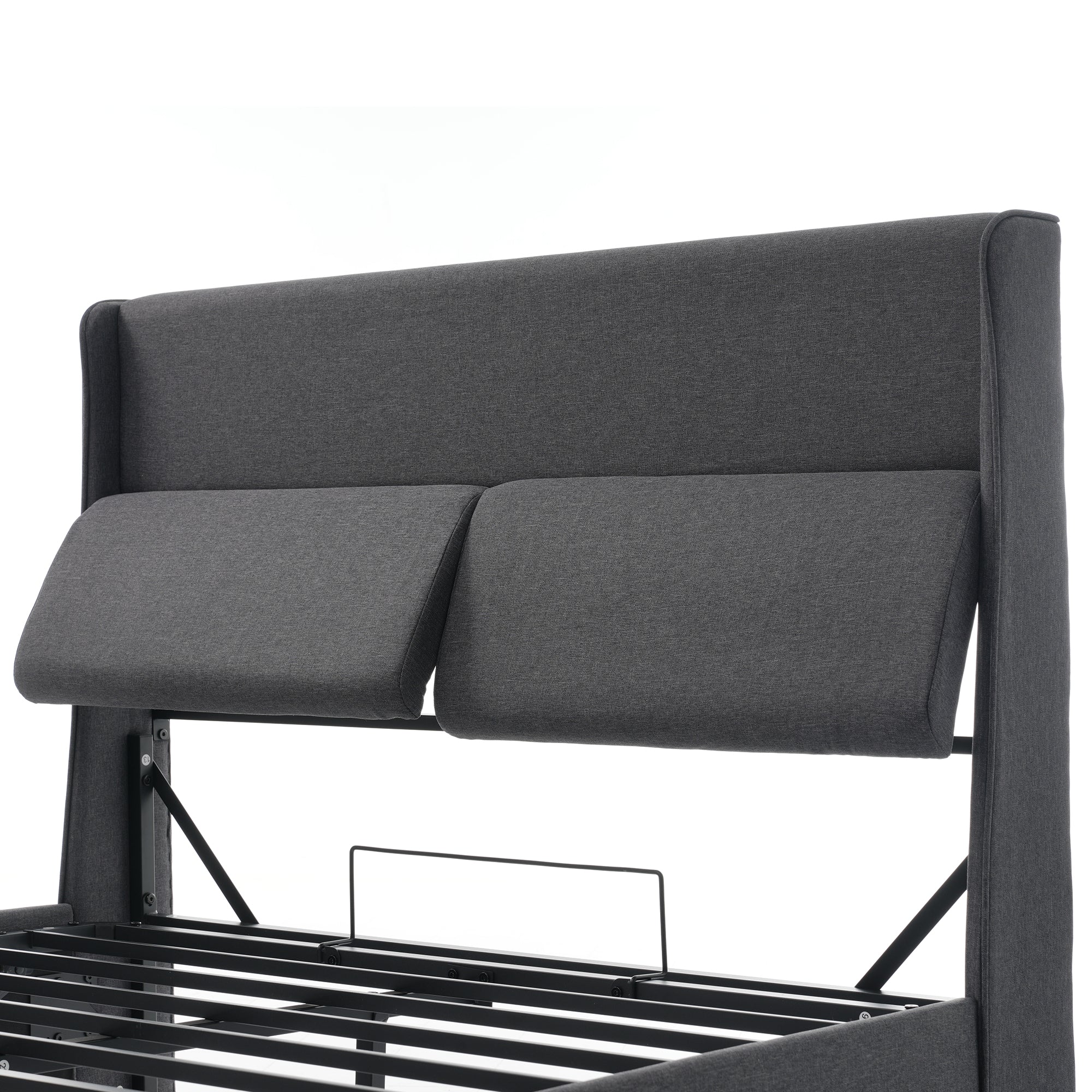 Logidon gestoffeerd bed 180x200cm verstelbare hoofdsteunen met opbergruimte