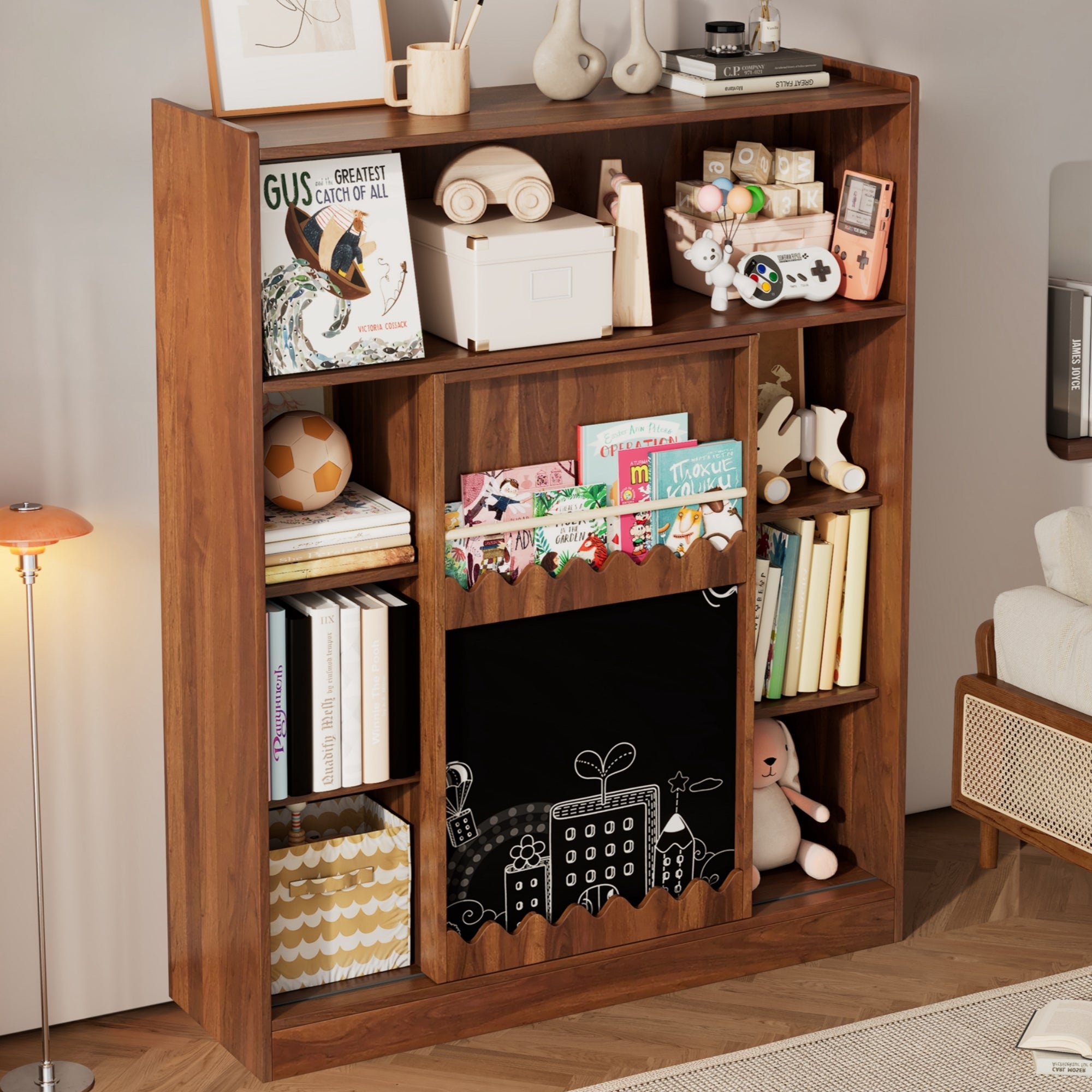 Logidon boekenkast met plank 120 x 38,5 x 151,5 cm walnoot