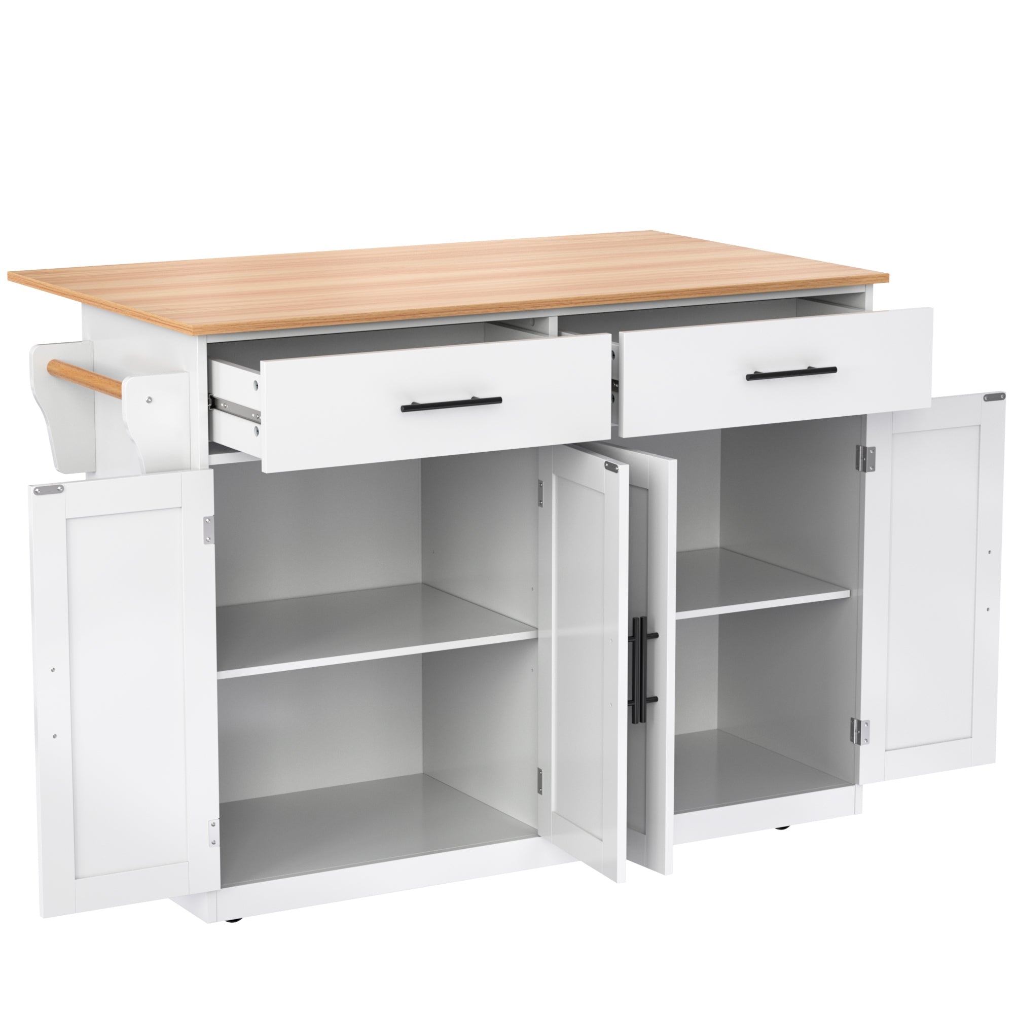 Logidon serving trolley with folding table top white 120x71x91 cm