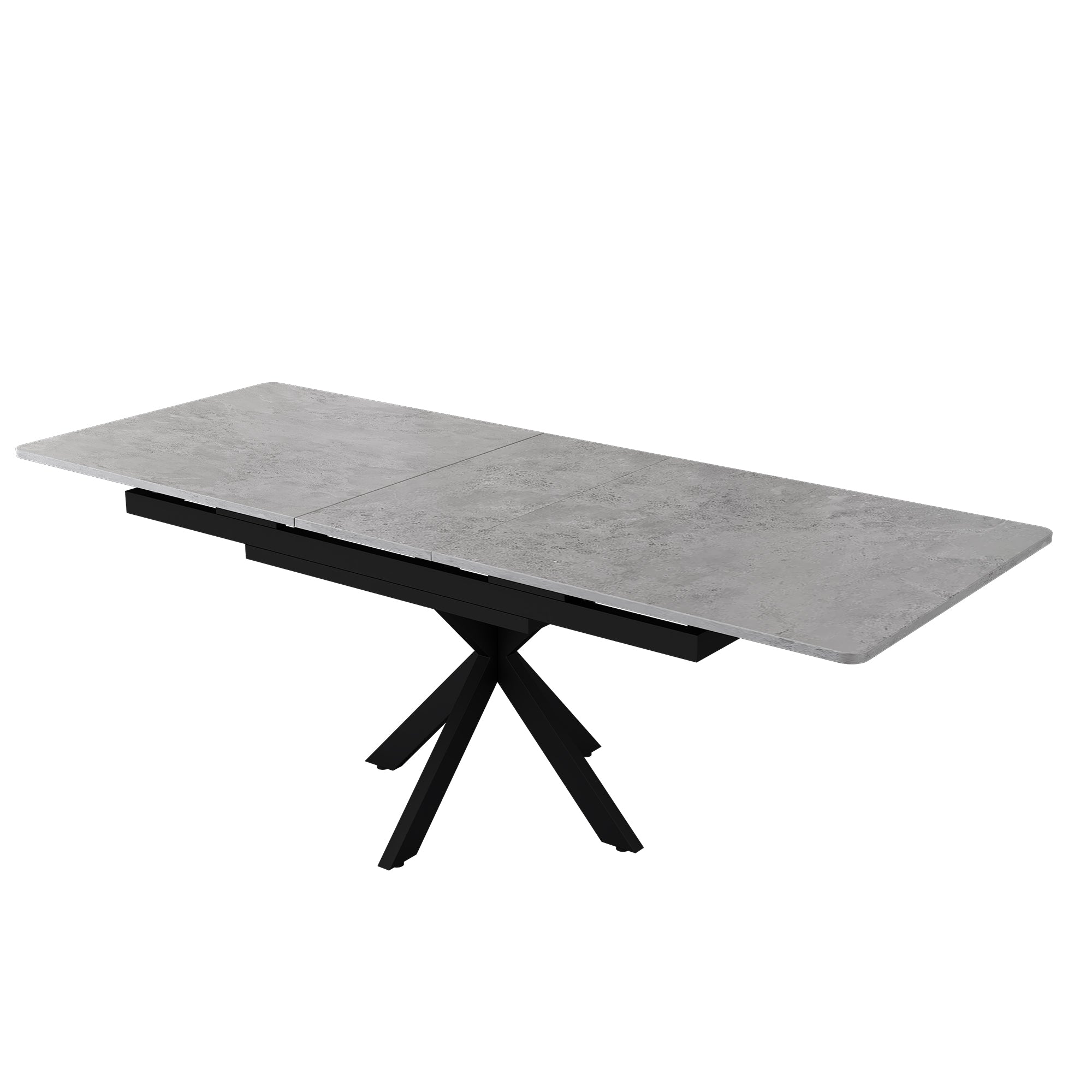 Logidon uitschuifbare eettafel 150/180x70x76 cm zwartgrijs