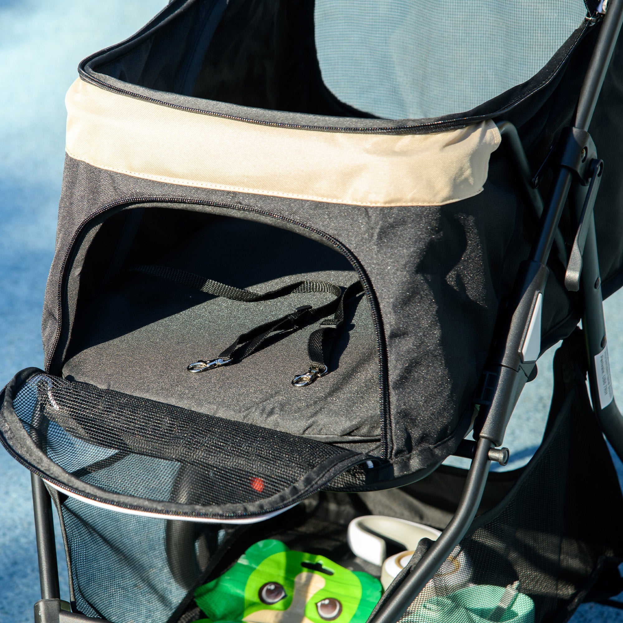 Logidon 2 in 1 hondenbuggy met regenhoes kaki tot 10 kg