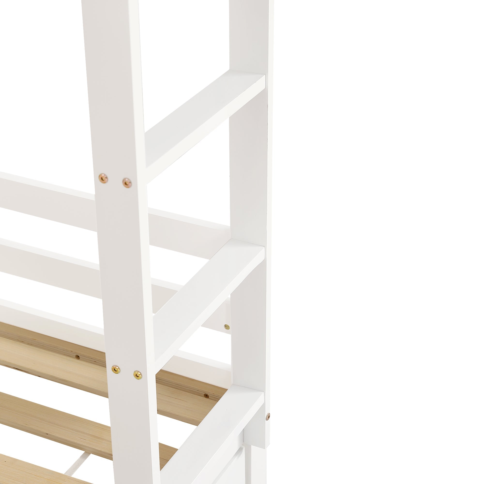 Logidon Kinderstapelbed 90x200cm Uitschuifbed op wielen Wit