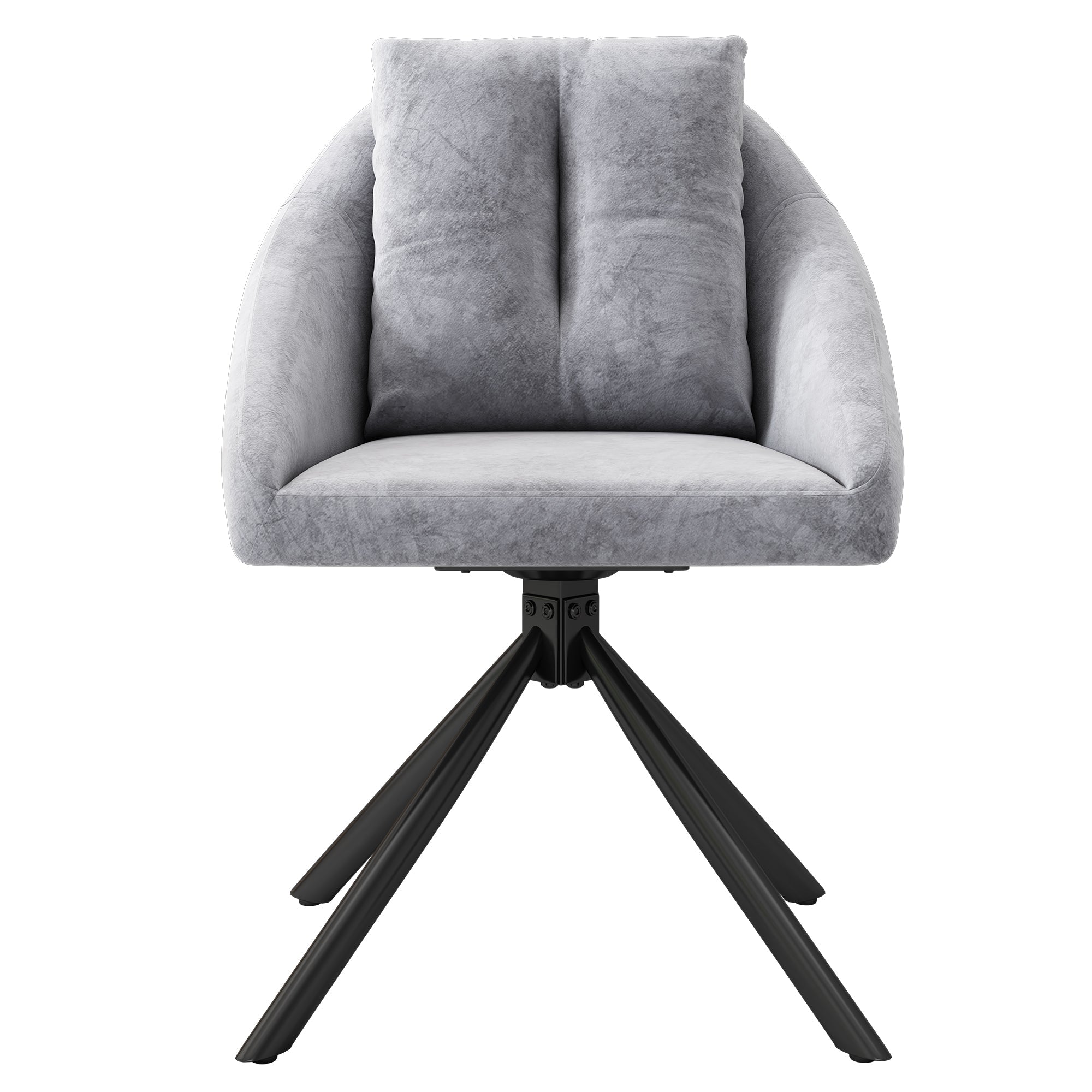 Logidon Modern Gray Velvet Chair Set of Four Swivel Ergonomic Chairs