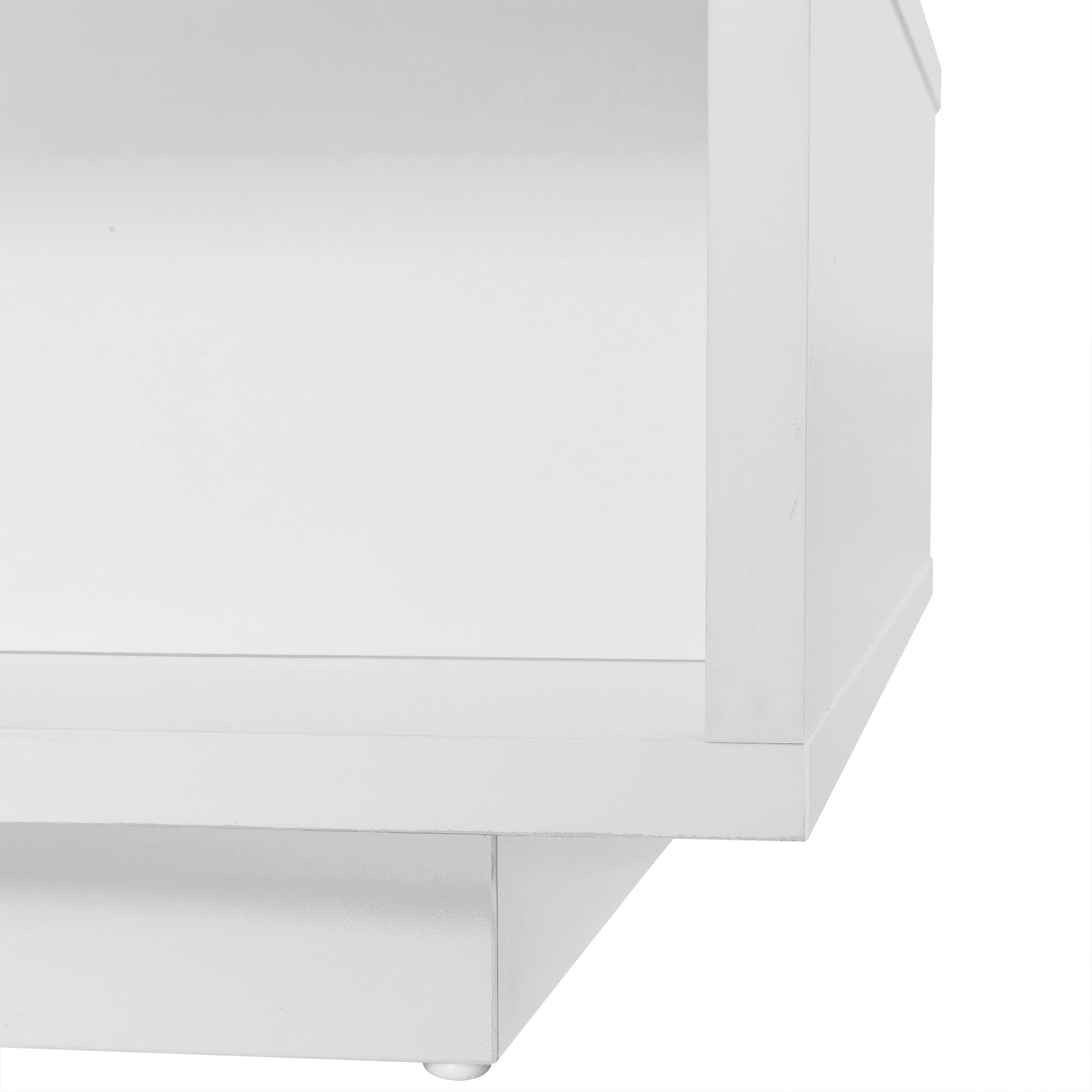 Logidon Witte Hoogglans Salontafel 95x50 cm Met Glazen Bladen