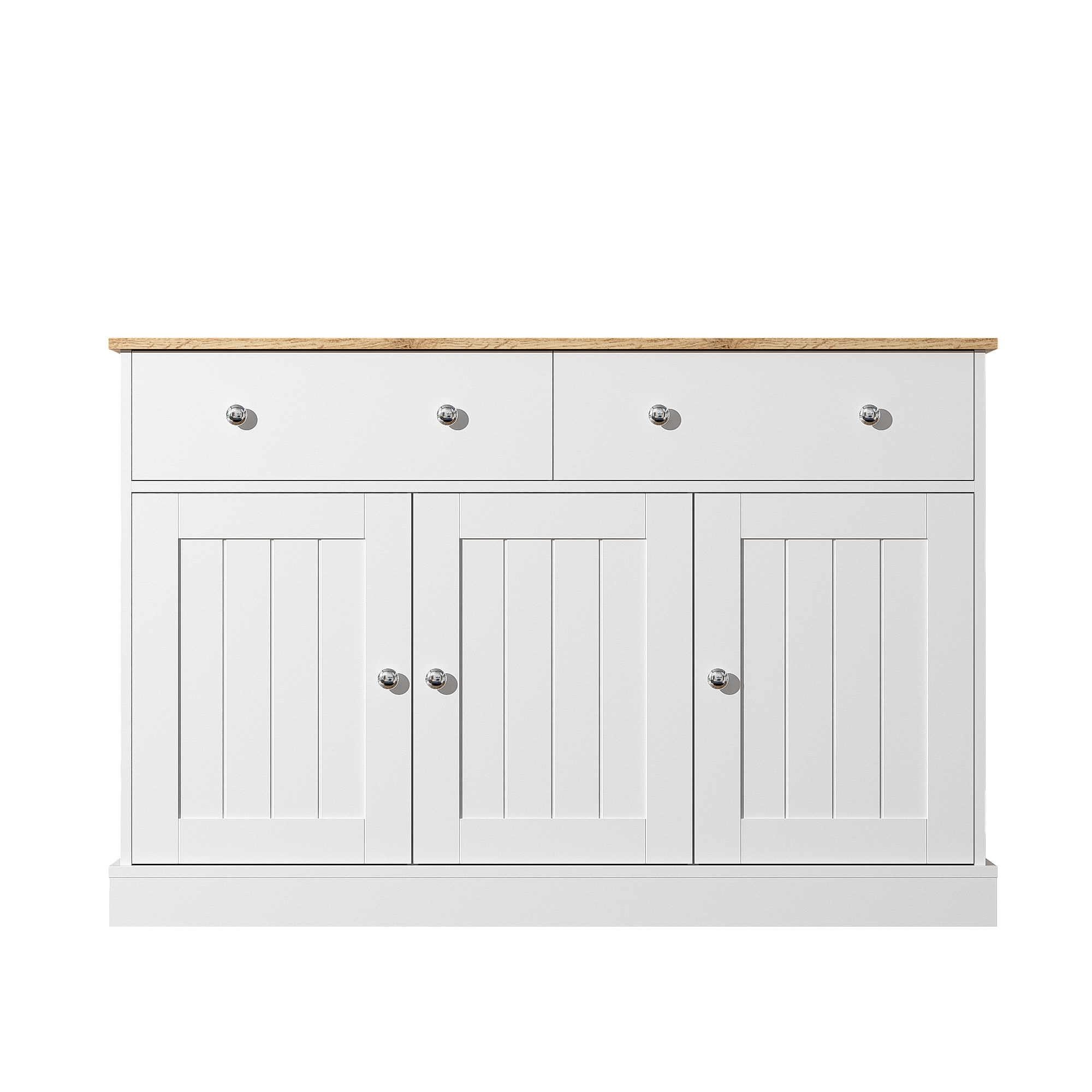 Logidon dressoir wit houtlook 120 cm 3 deuren 2 lades