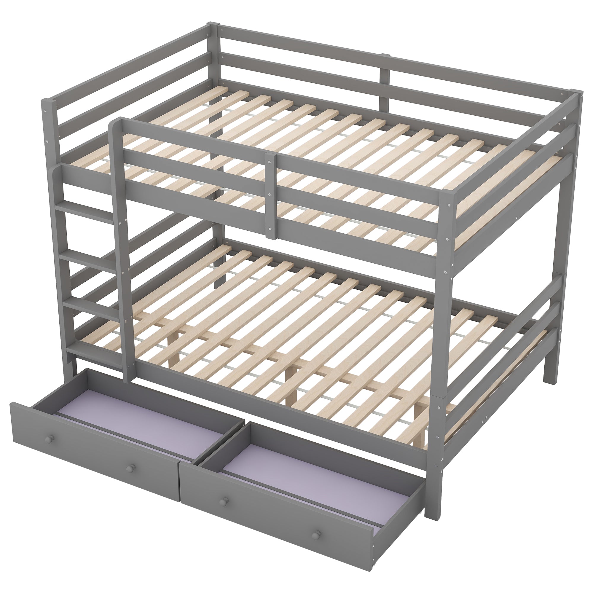 Logidon stapelbed 140x200 cm grijs met opbergruimte en lades
