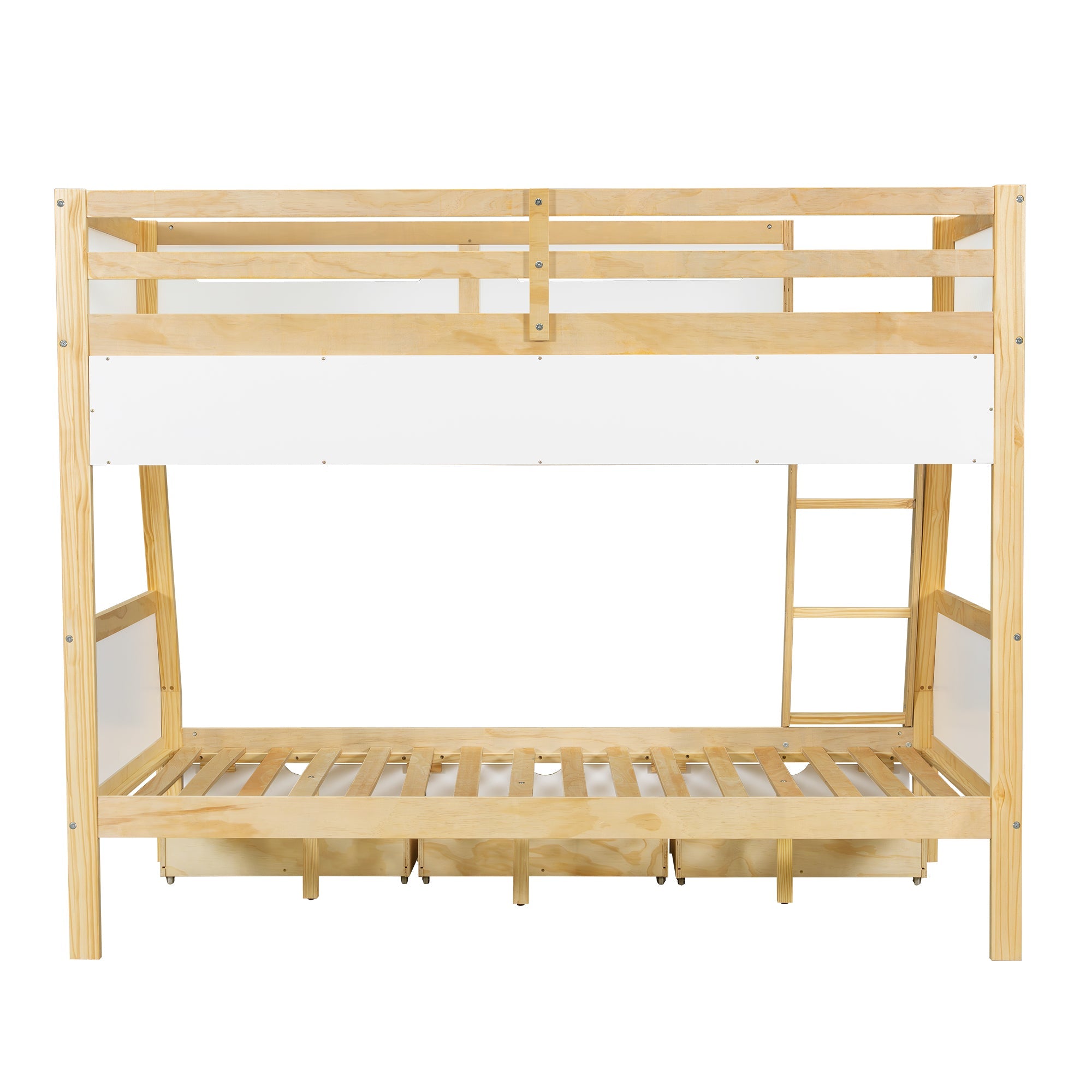 Logidon stapelbed met drie lades wit naturel 90x200 120x200
