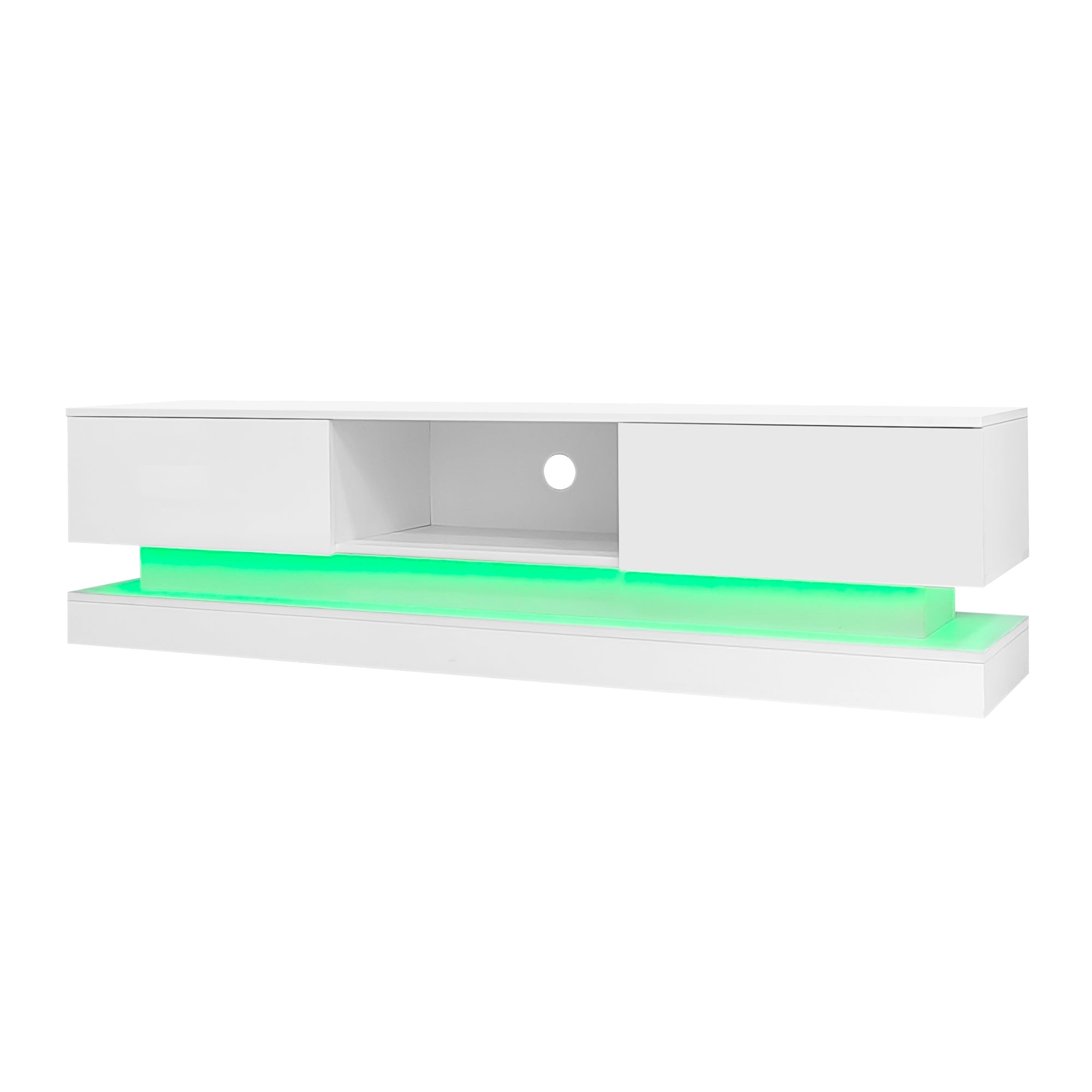 Logidon wit TV-meubel 160 cm met LED-verlichting app bediening