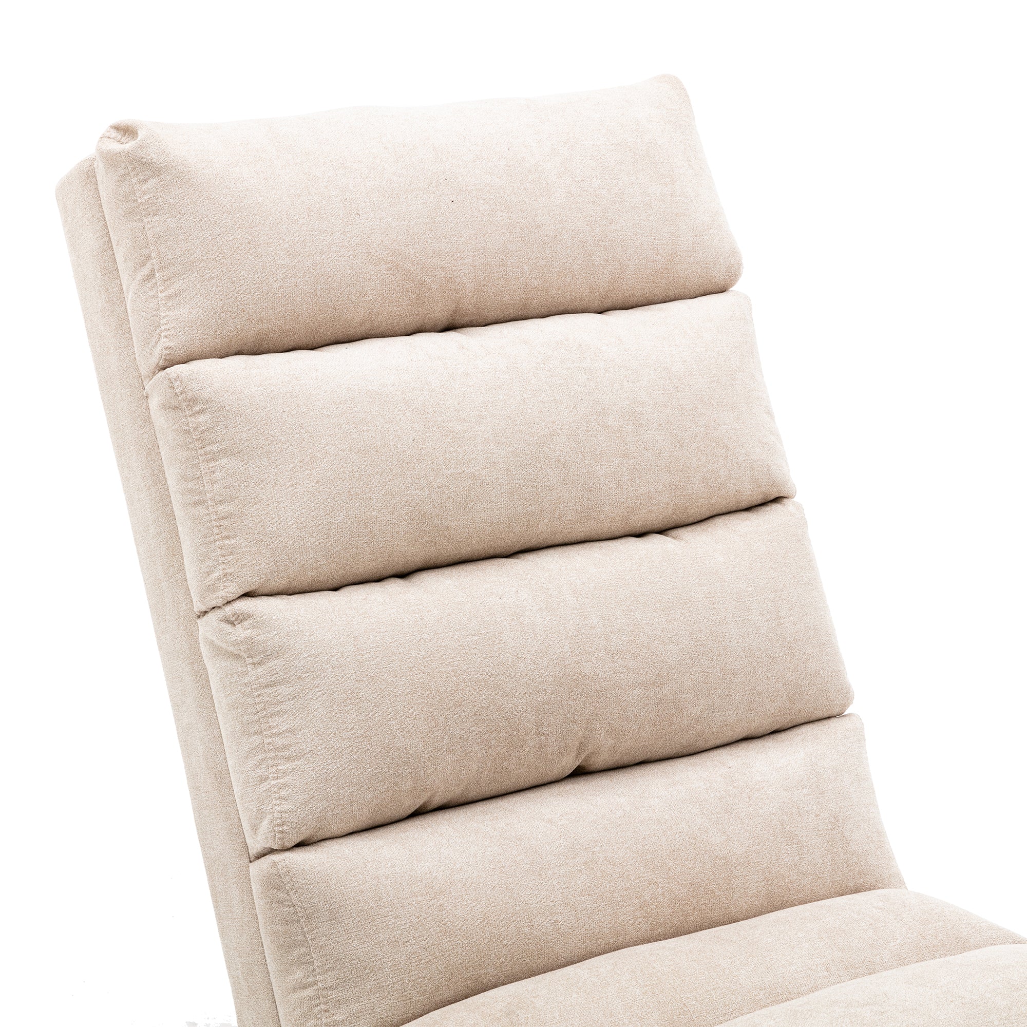 Logidon Linnen Massage Chaise Longue Beige met Afstandsbediening