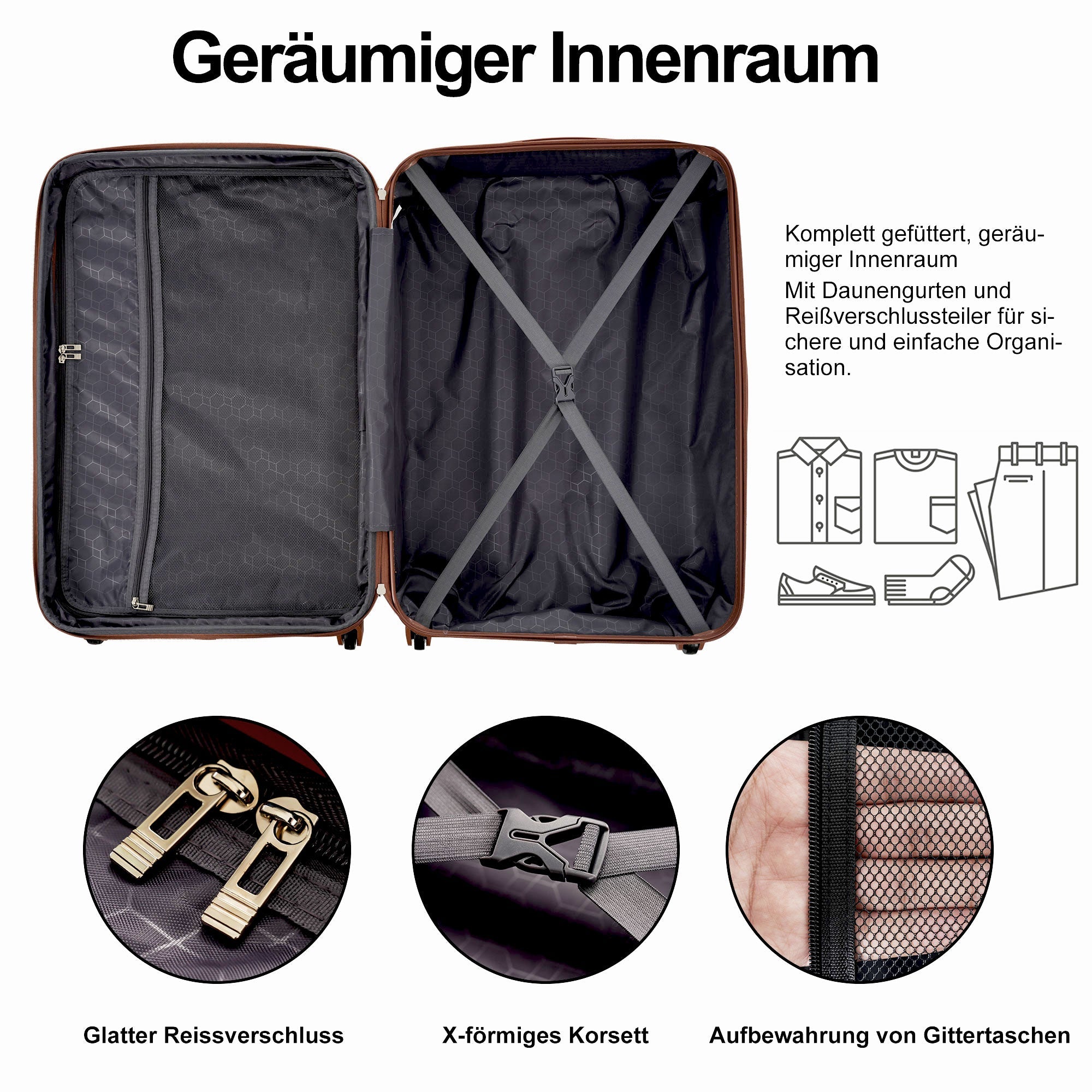 Logidon Hardshell Koffer 20 Inch Handbagage 4 Wielen Zwart