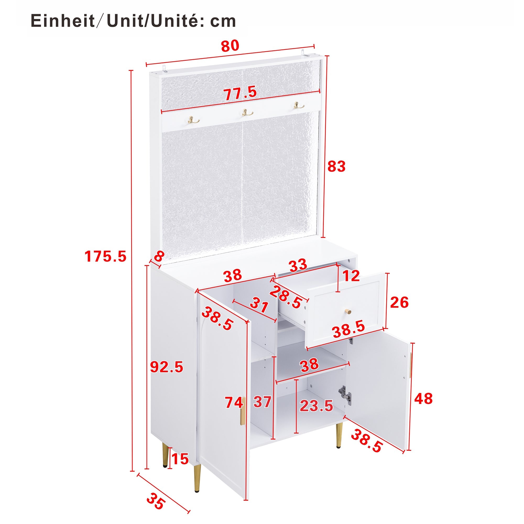 Logidon Kledingkastset Compact Wit MDF 80 x 175,5 x 35 cm
