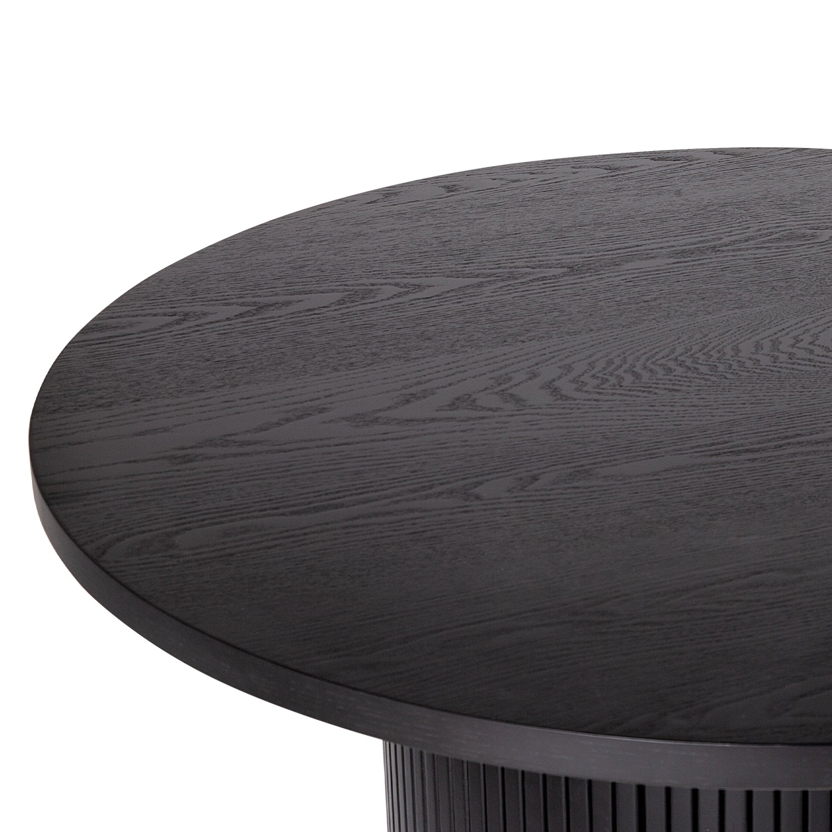 Logidon Ronde massief houten salontafel Zwart 90x90 cm Eiken MDF